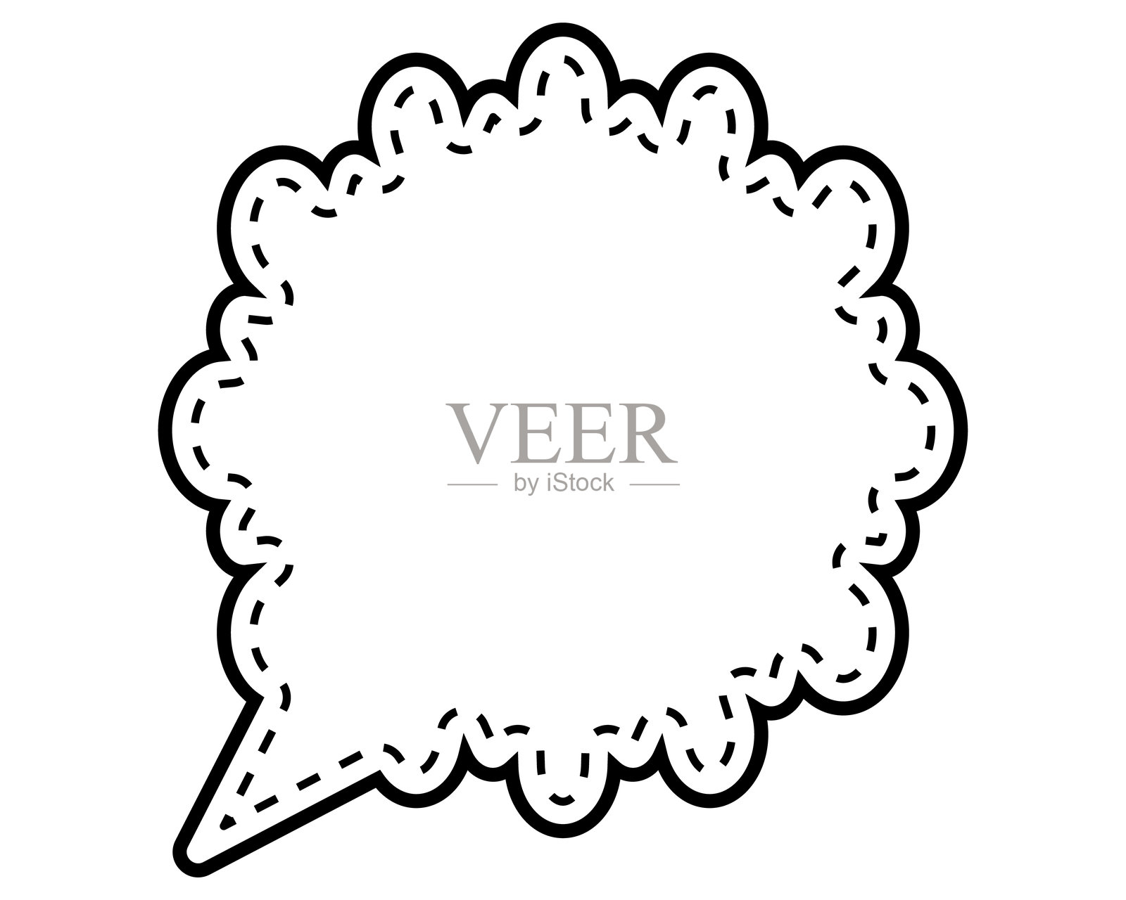 简单的虚线爆炸云形状插画图片素材