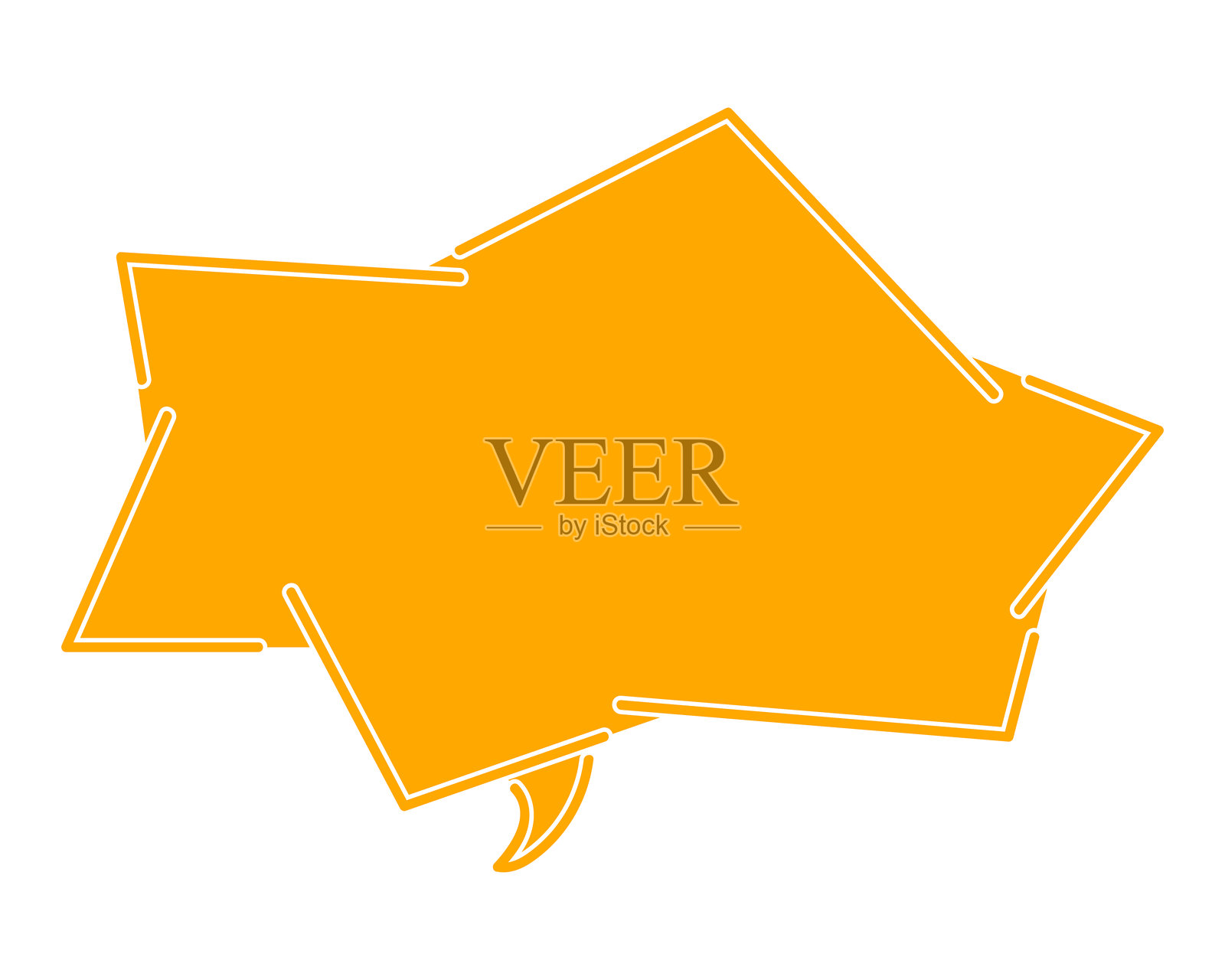 简单的彩色锯齿形对话气泡插画图片素材