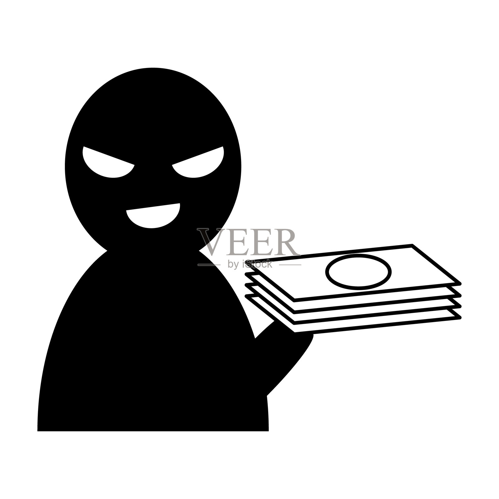 可疑人物瞄准金钱诈骗插画图片素材