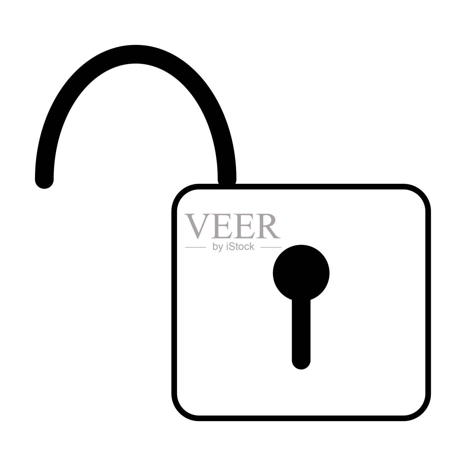 锁定的挂锁图标，象征安全访问插画图片素材