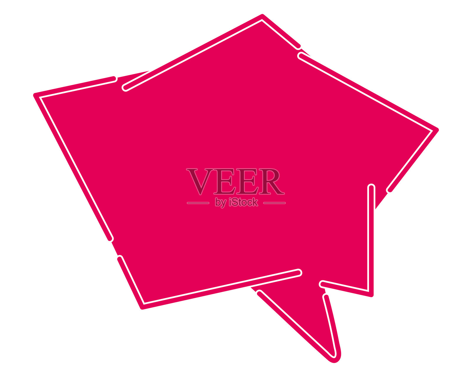 简单的锯齿形彩色对话气泡插画图片素材