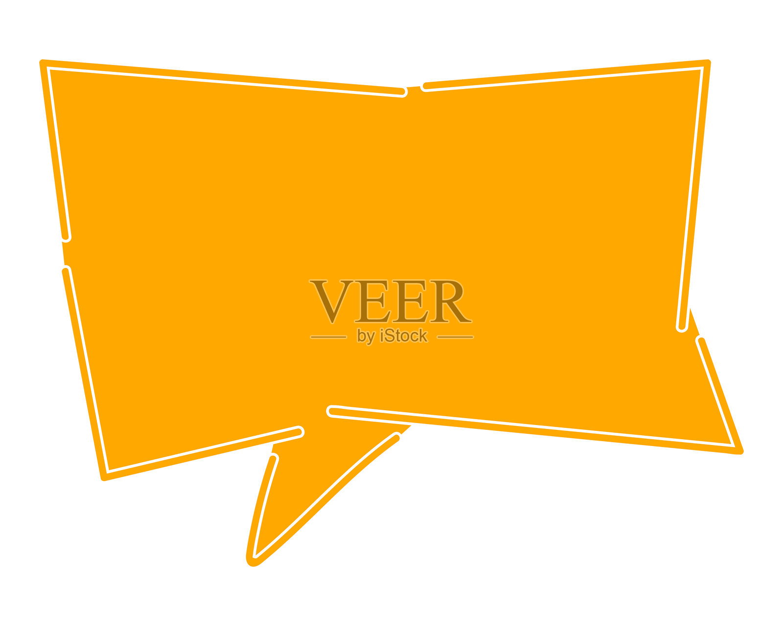 简单的锯齿形彩色对话气泡插画图片素材