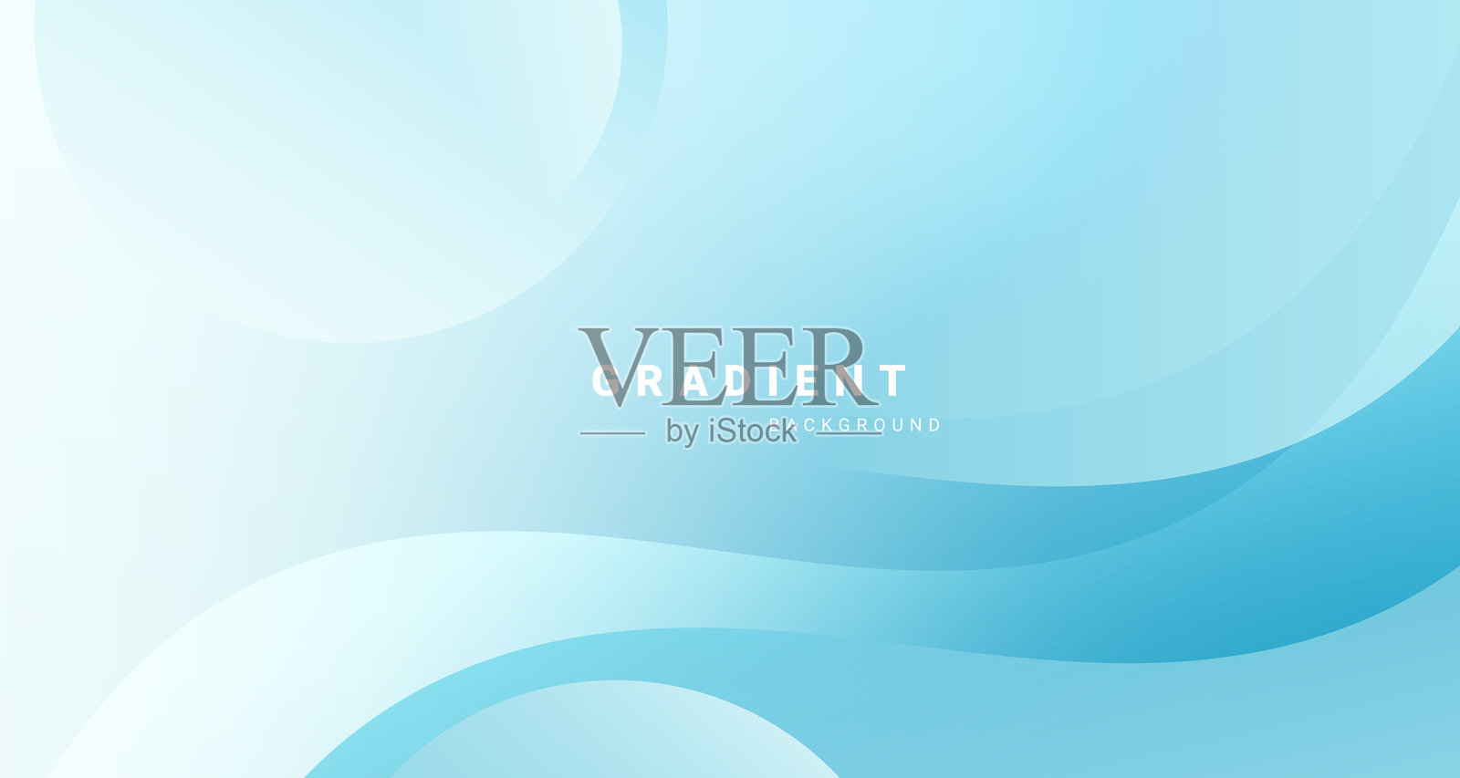 蓝色渐变波浪与柔和流动的层次插画图片素材