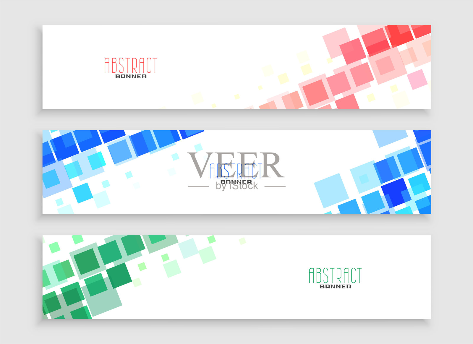 几何风格的宽幅网站滑块模板，用于企业推广插画图片素材