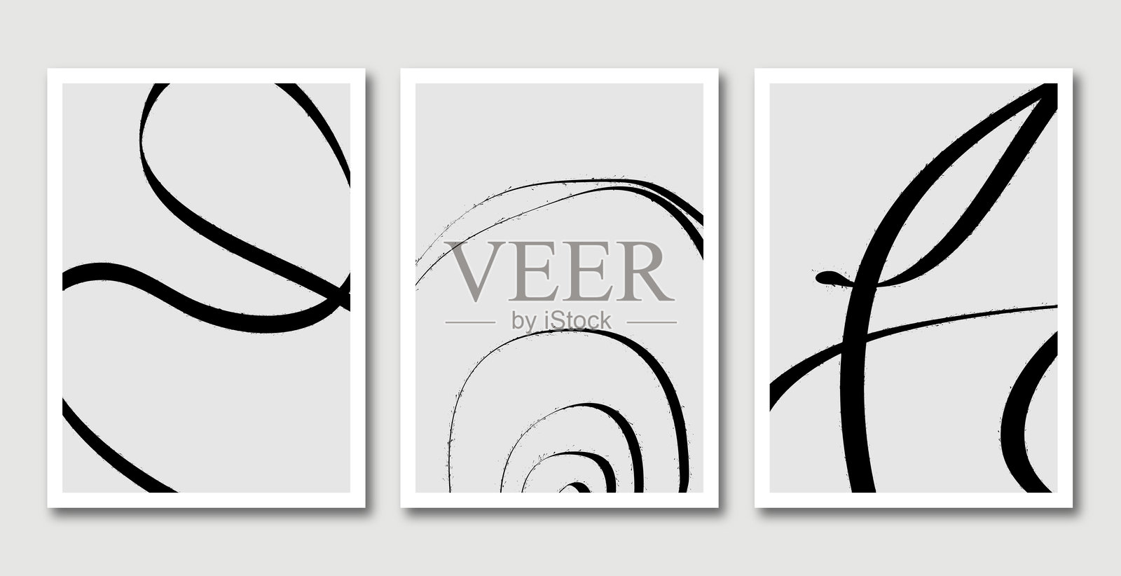 涂鸦丝带线条海报抽象背景插画图片素材