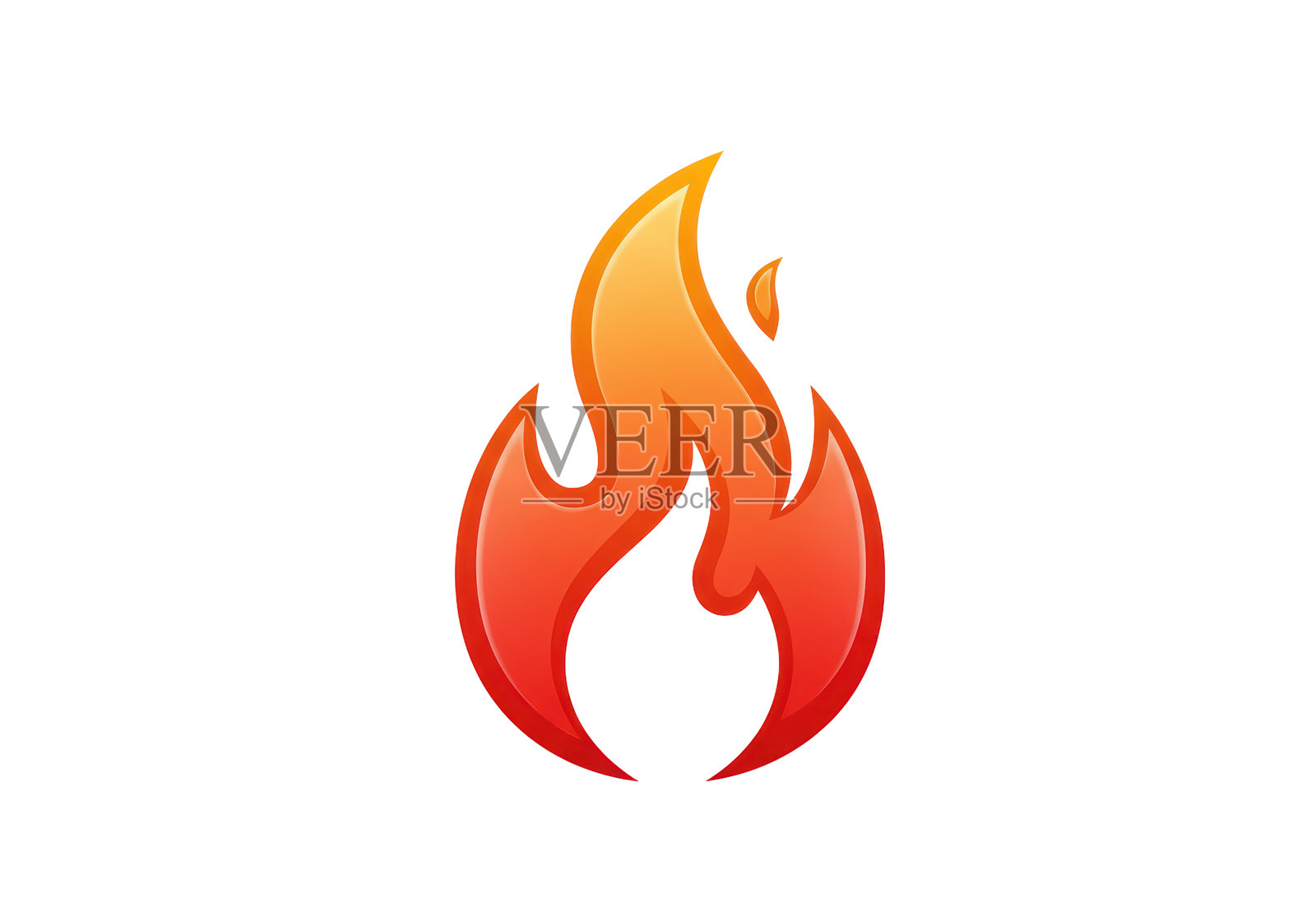 孤立的火焰图标，配有鲜艳的渐变色照片摄影图片