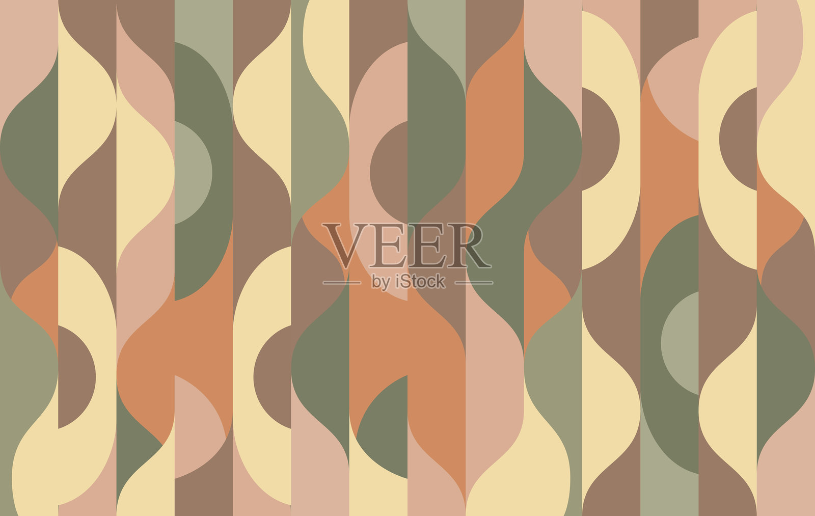 温暖大地色调的抽象几何背景。插画图片素材