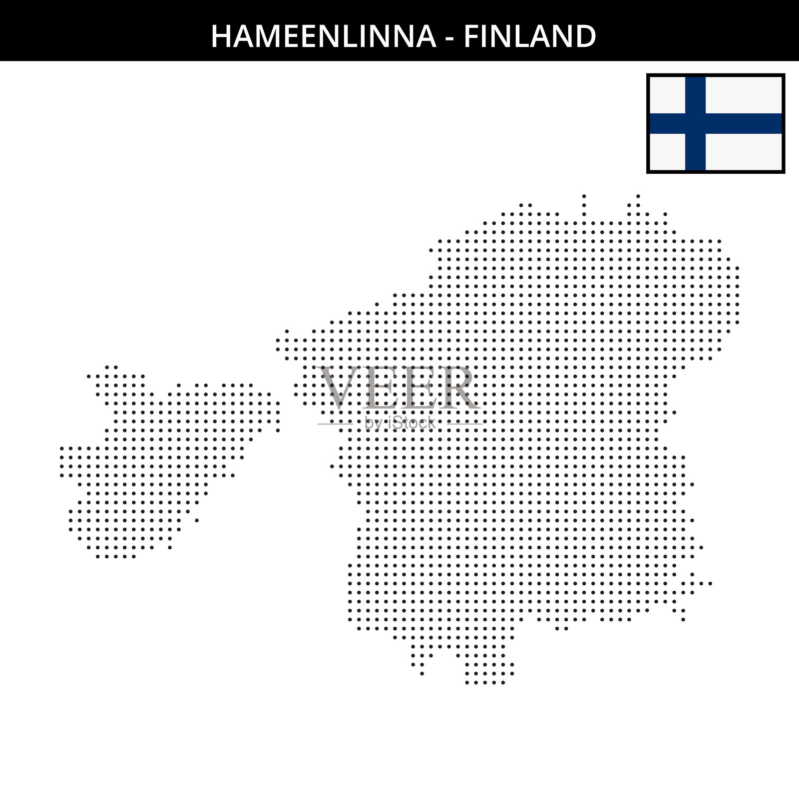 芬兰哈梅林纳的小点地图插画图片素材