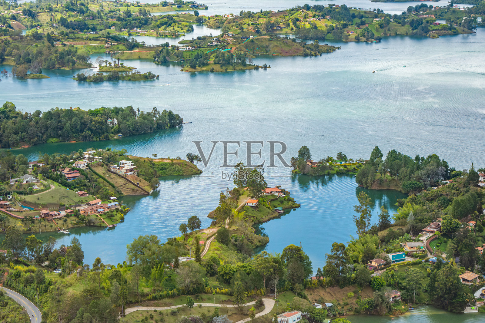 安蒂奥基亚的瓜塔佩湖全景照片摄影图片