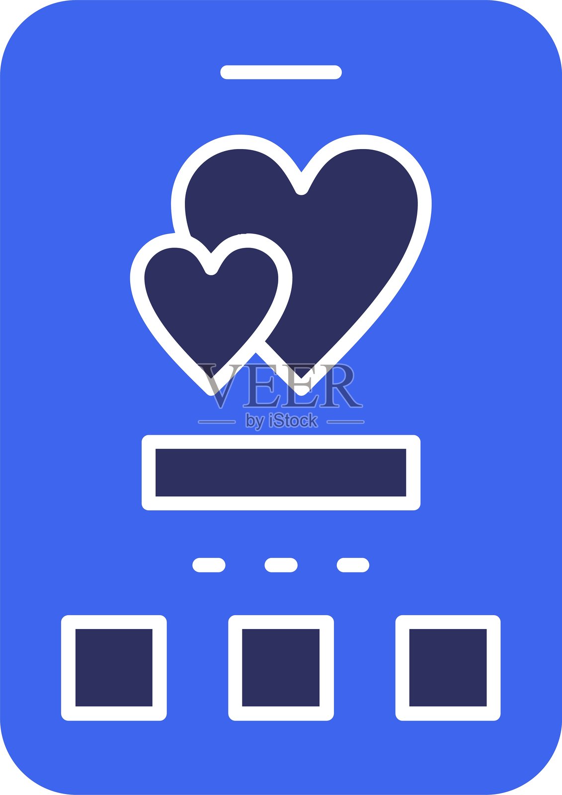 心形实心双色图标插画图片素材