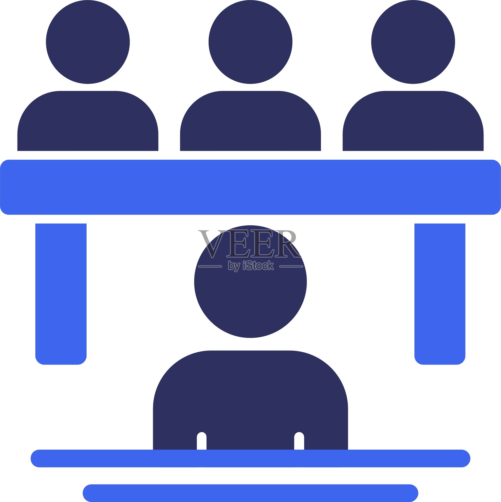 面试小组双色图标插画图片素材