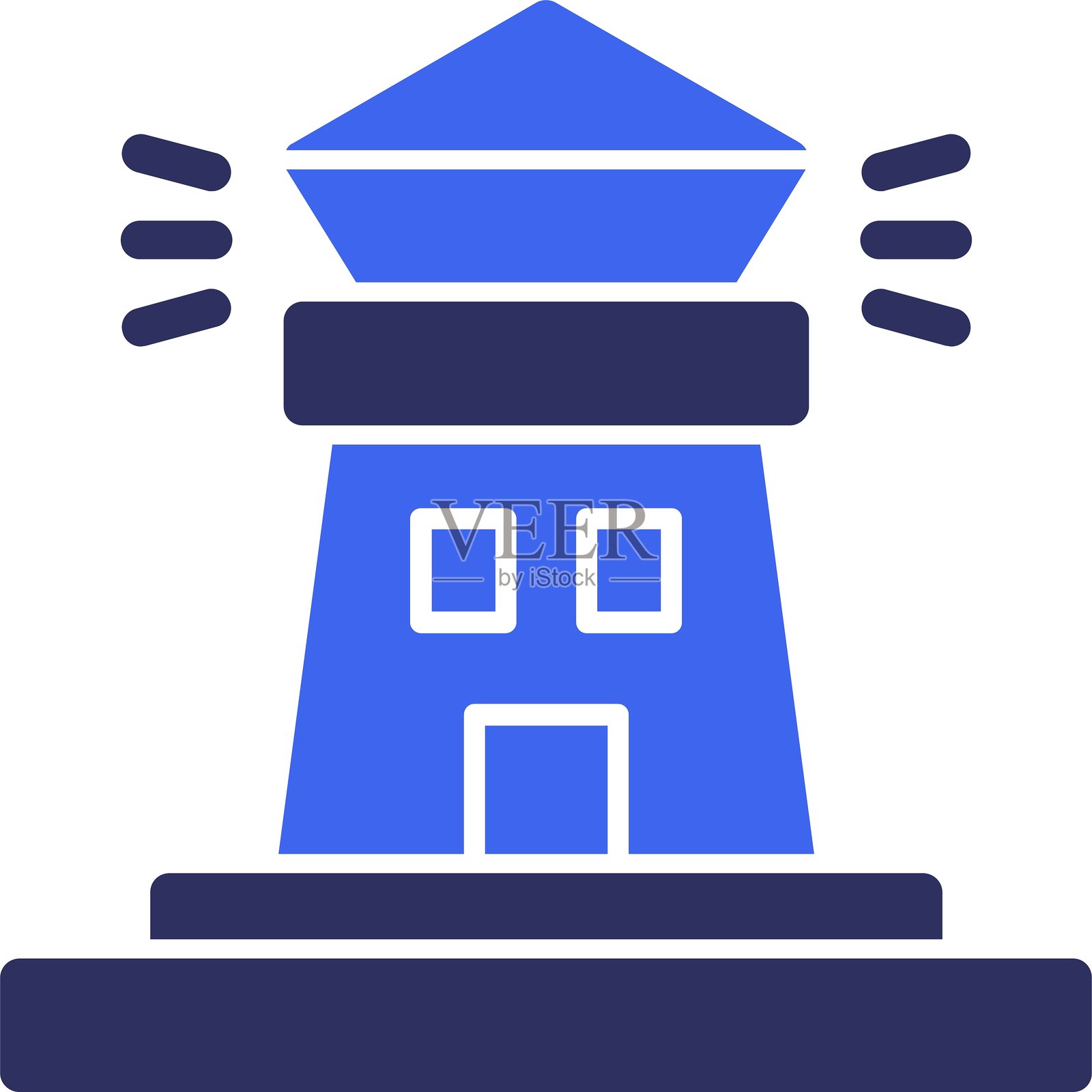 灯塔实心双色图标插画图片素材