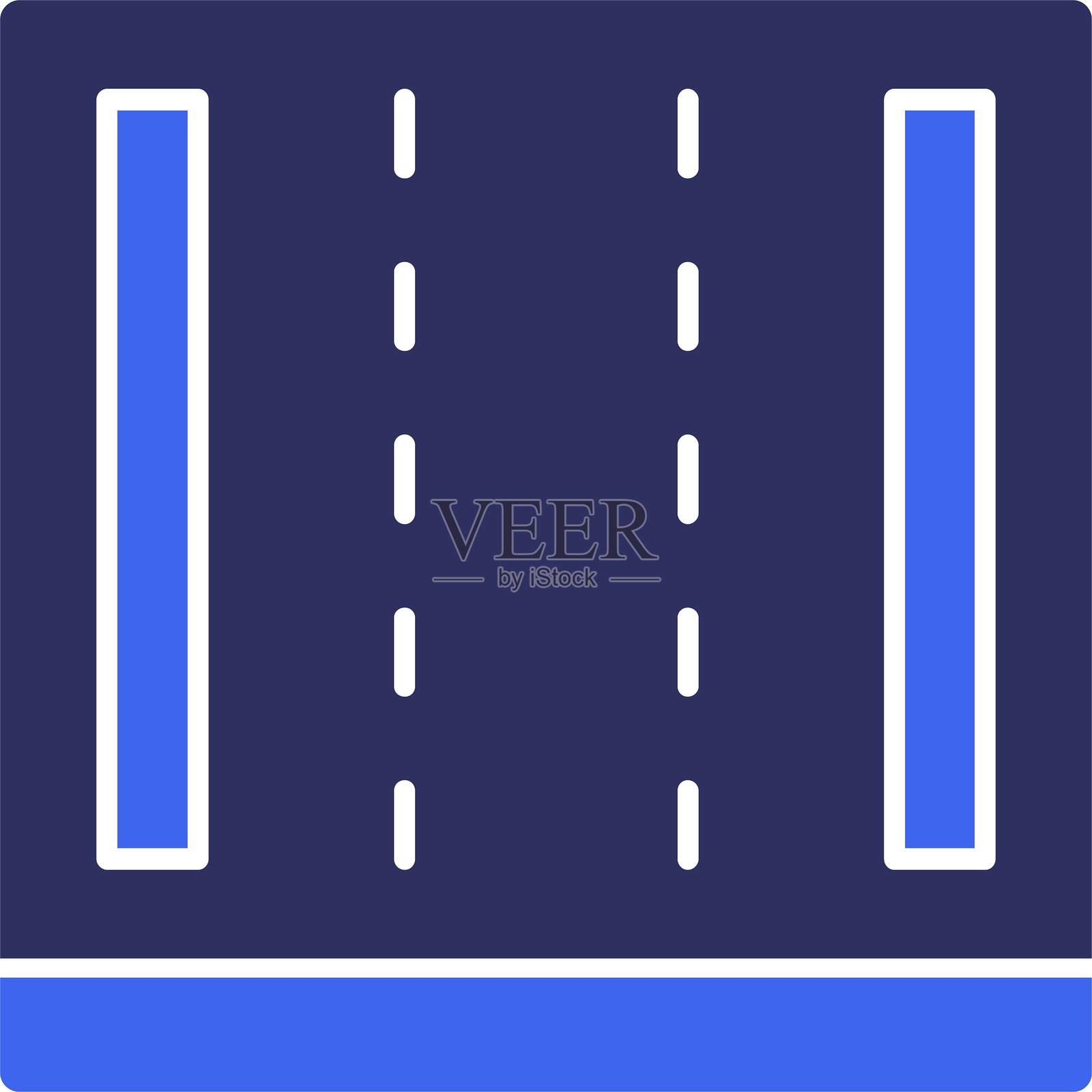 高速公路实心双色图标插画图片素材