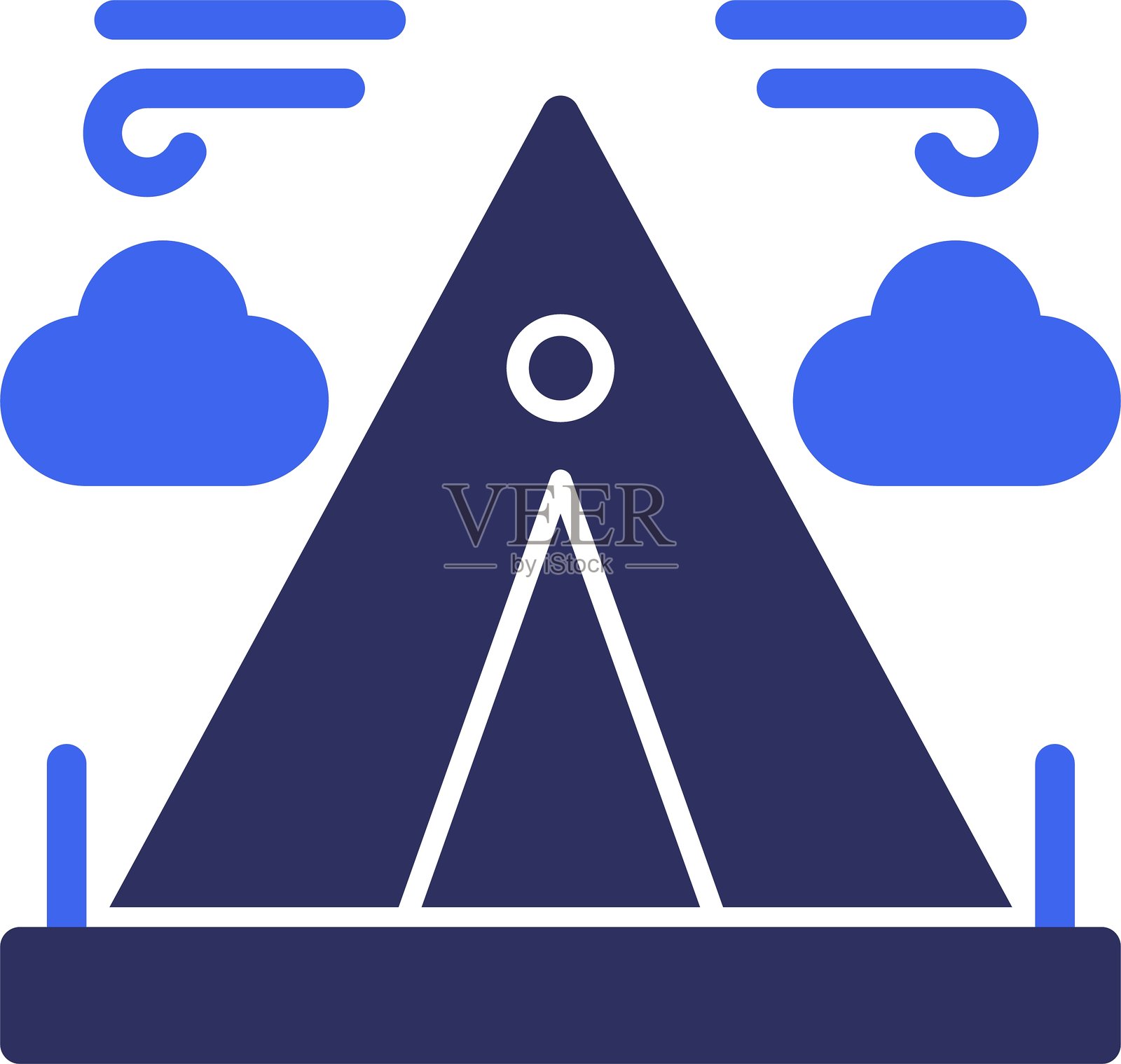 两色图标的帐篷插画图片素材