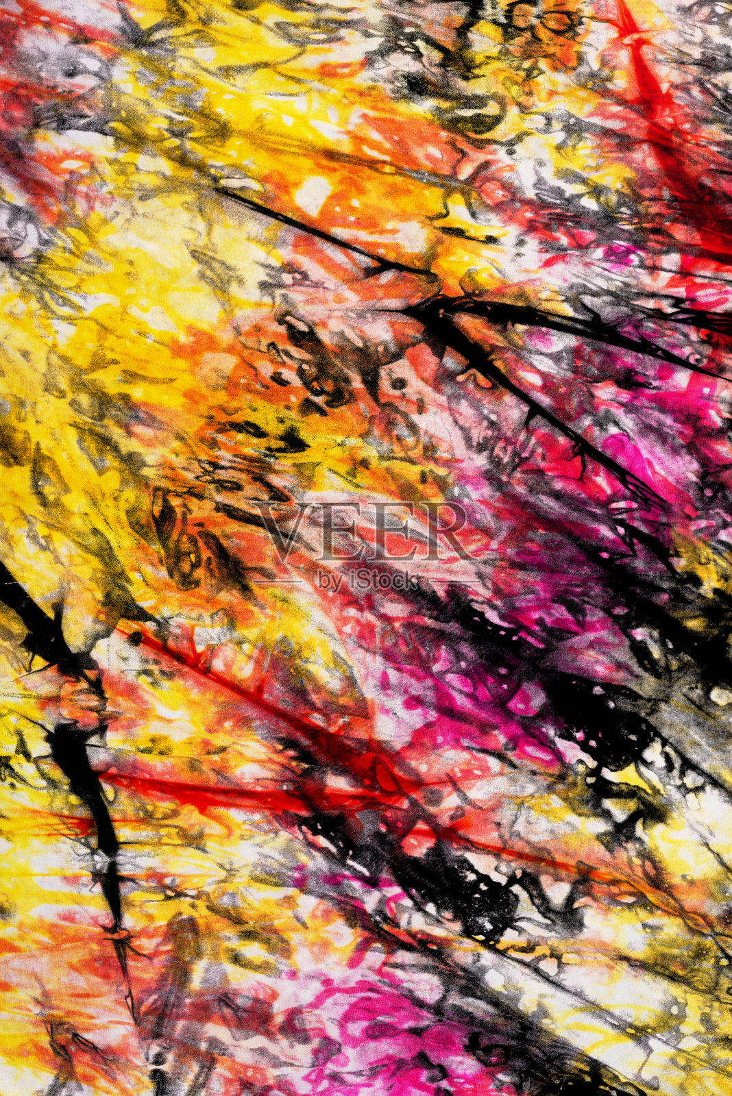 五彩缤纷的扎染图案抽象背景。照片摄影图片