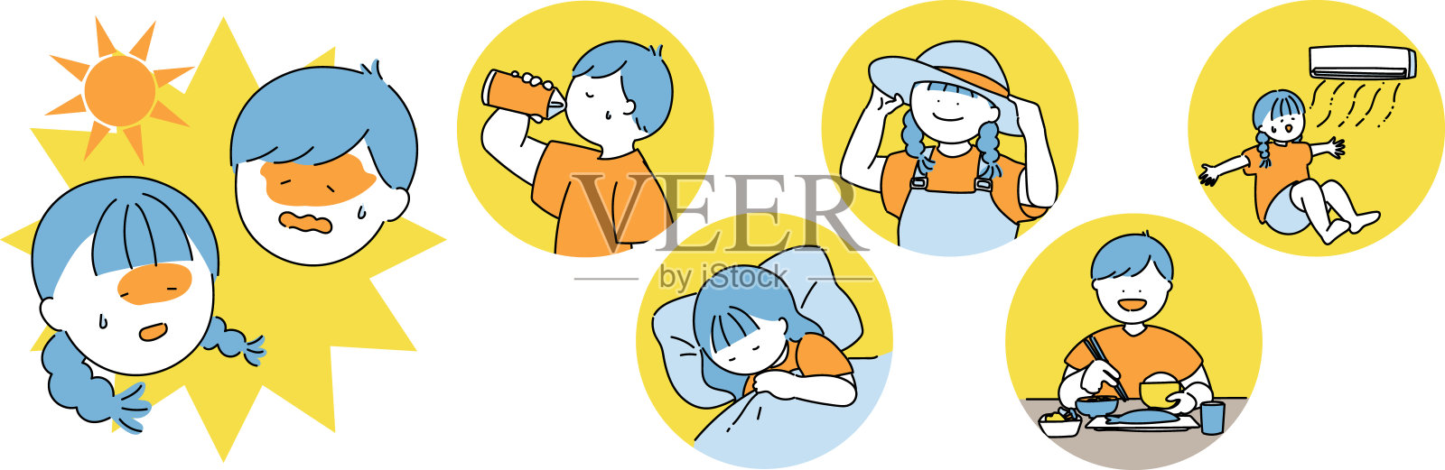 热射病预防插图插画图片素材
