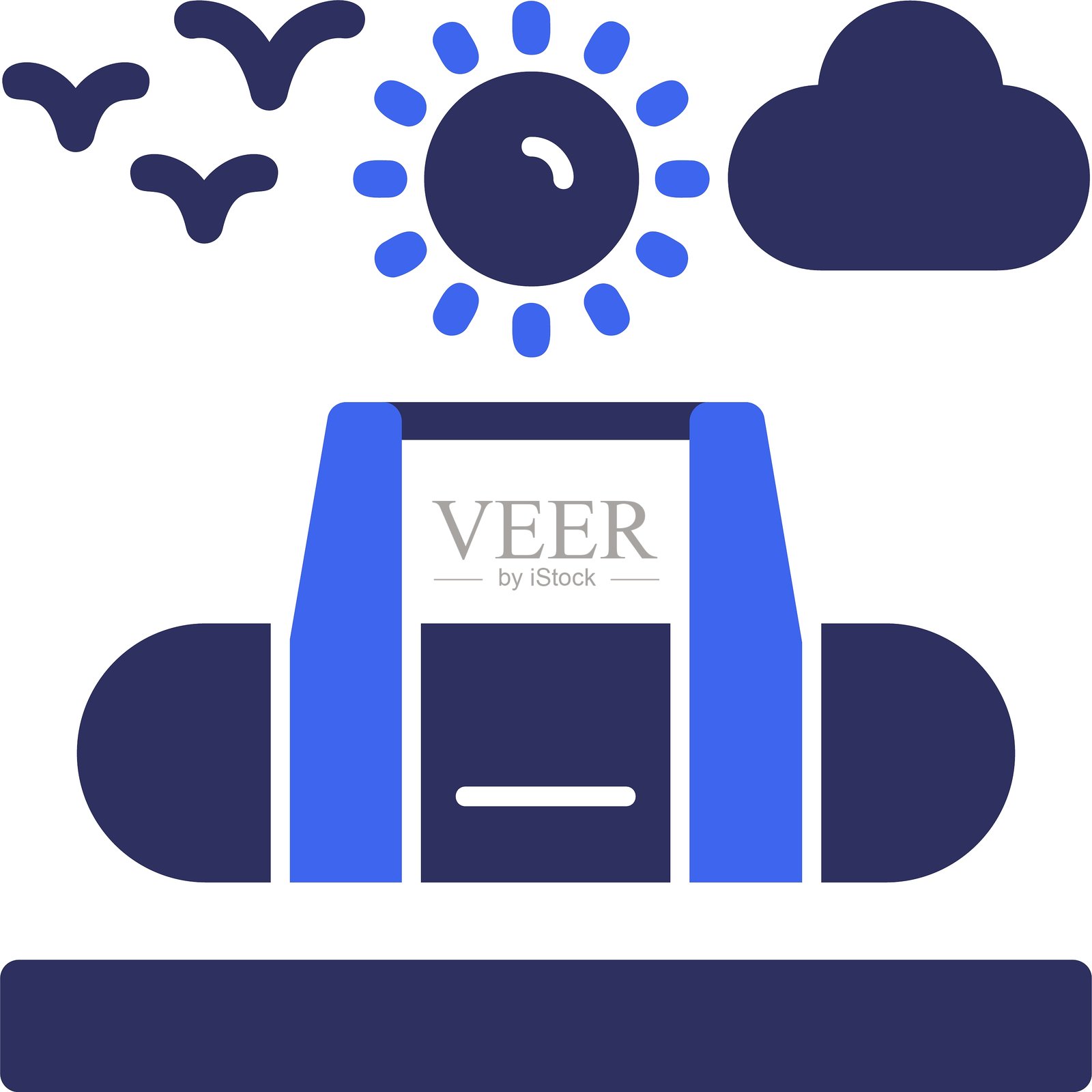 瑜伽垫 实心双色图标插画图片素材