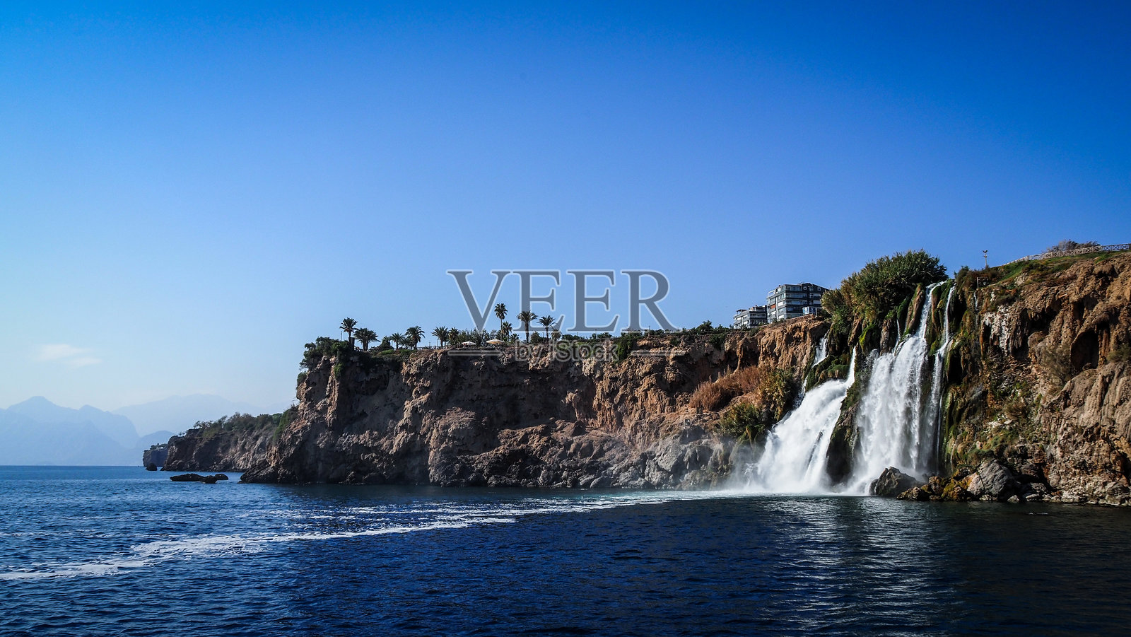 土耳其下杜登瀑布的景观照片摄影图片