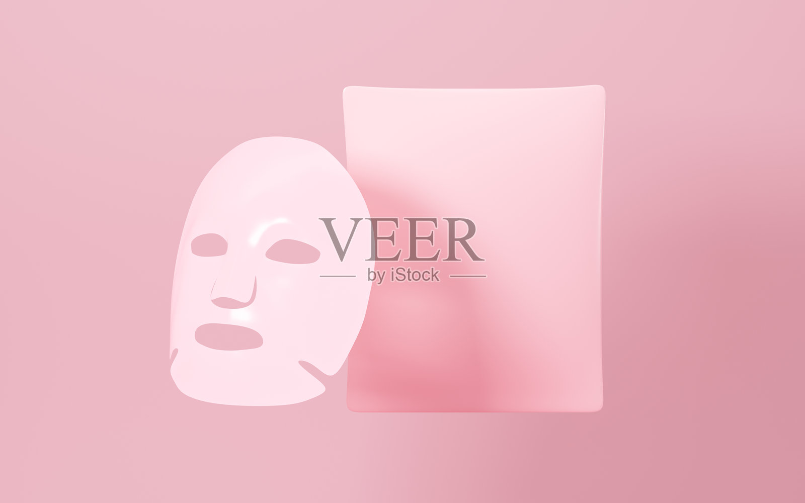 面部护肤面膜，保湿面膜，美白面膜，护肤广告概念，3D渲染。照片摄影图片