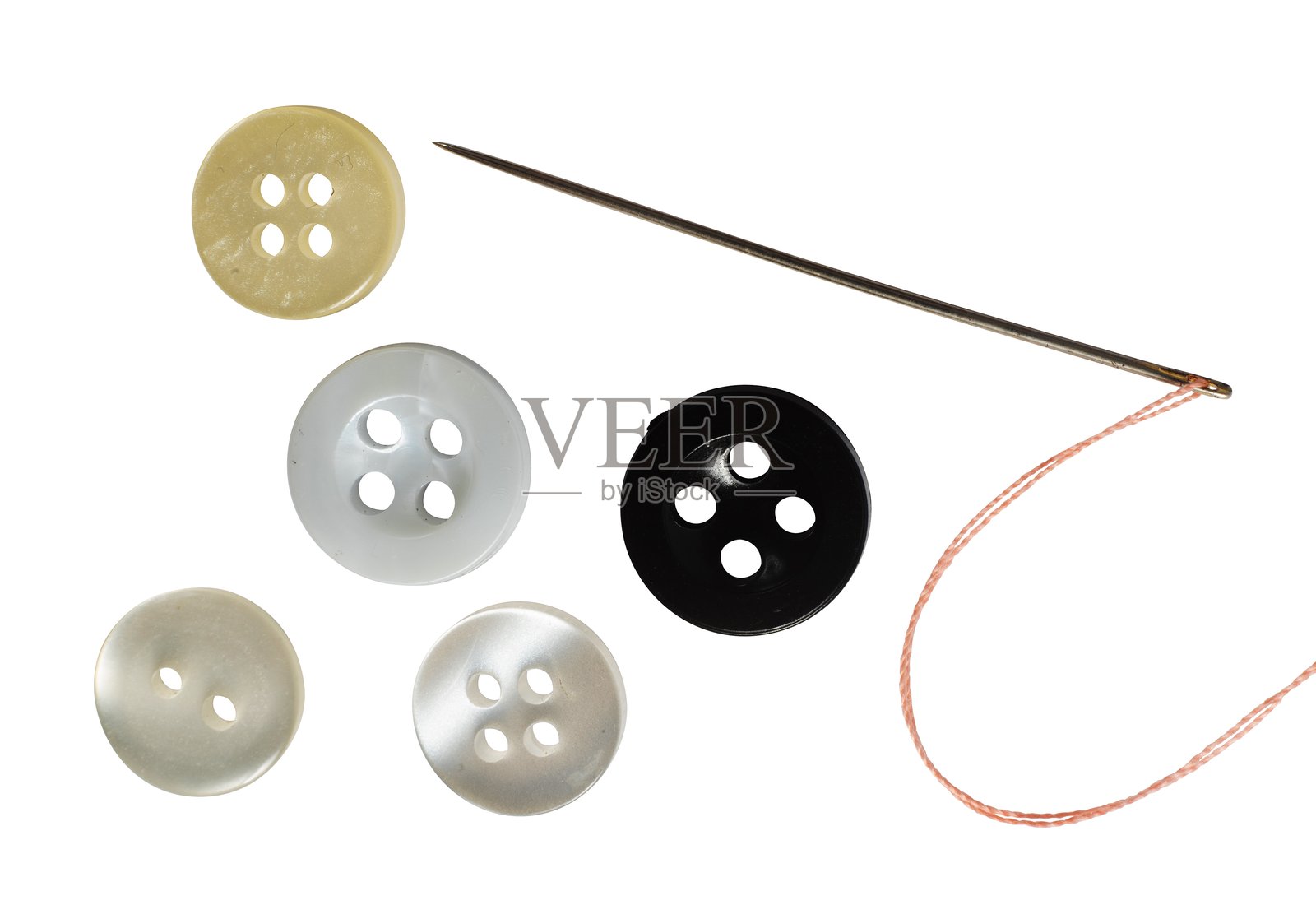 孤立的针和纽扣缝纫照片摄影图片