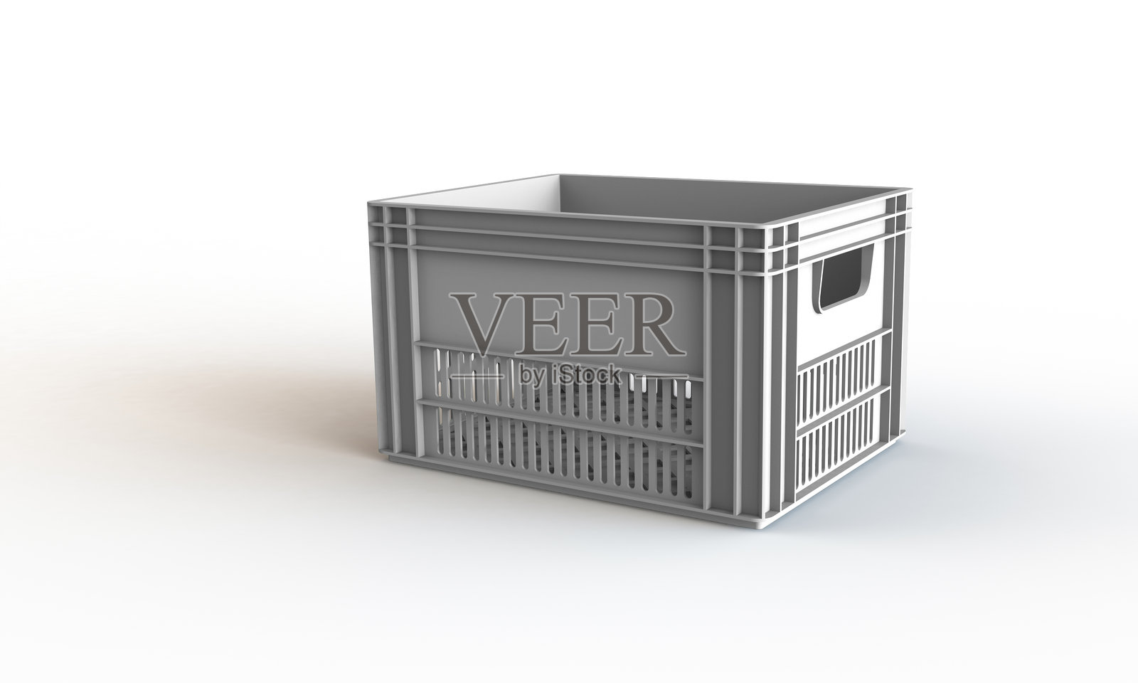 白色塑料箱子孤立在白色背景上照片摄影图片