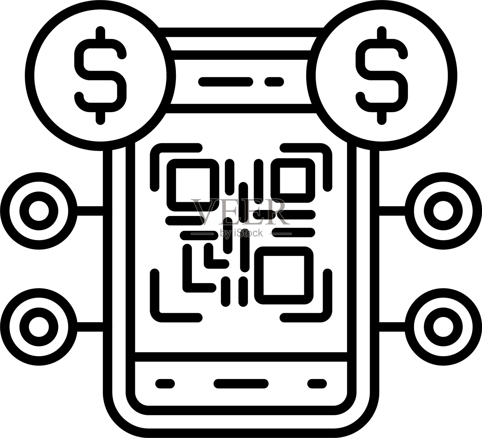 二维码支付图标矢量元素插画图片素材