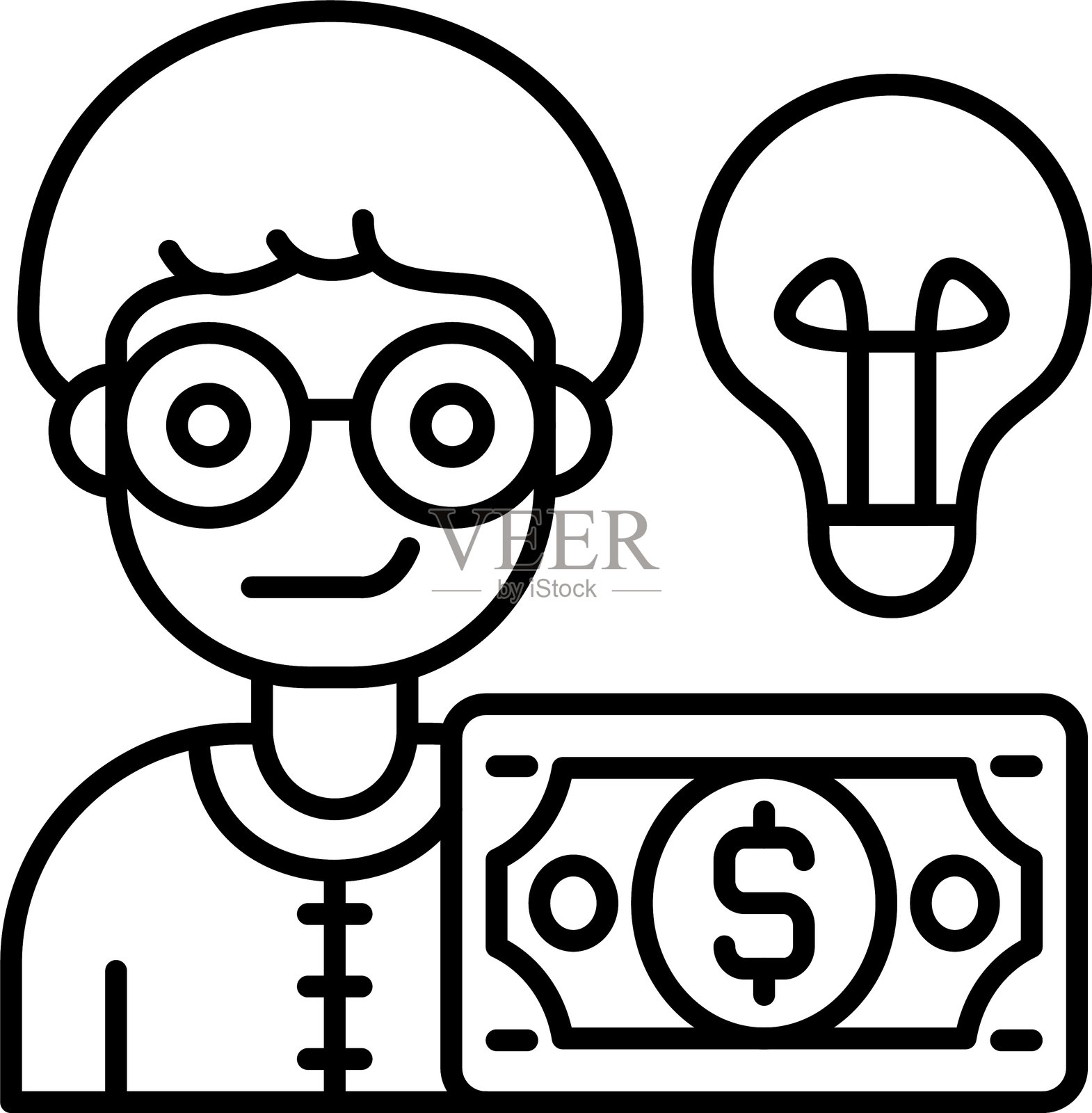 金钱创意图标矢量元素插画图片素材