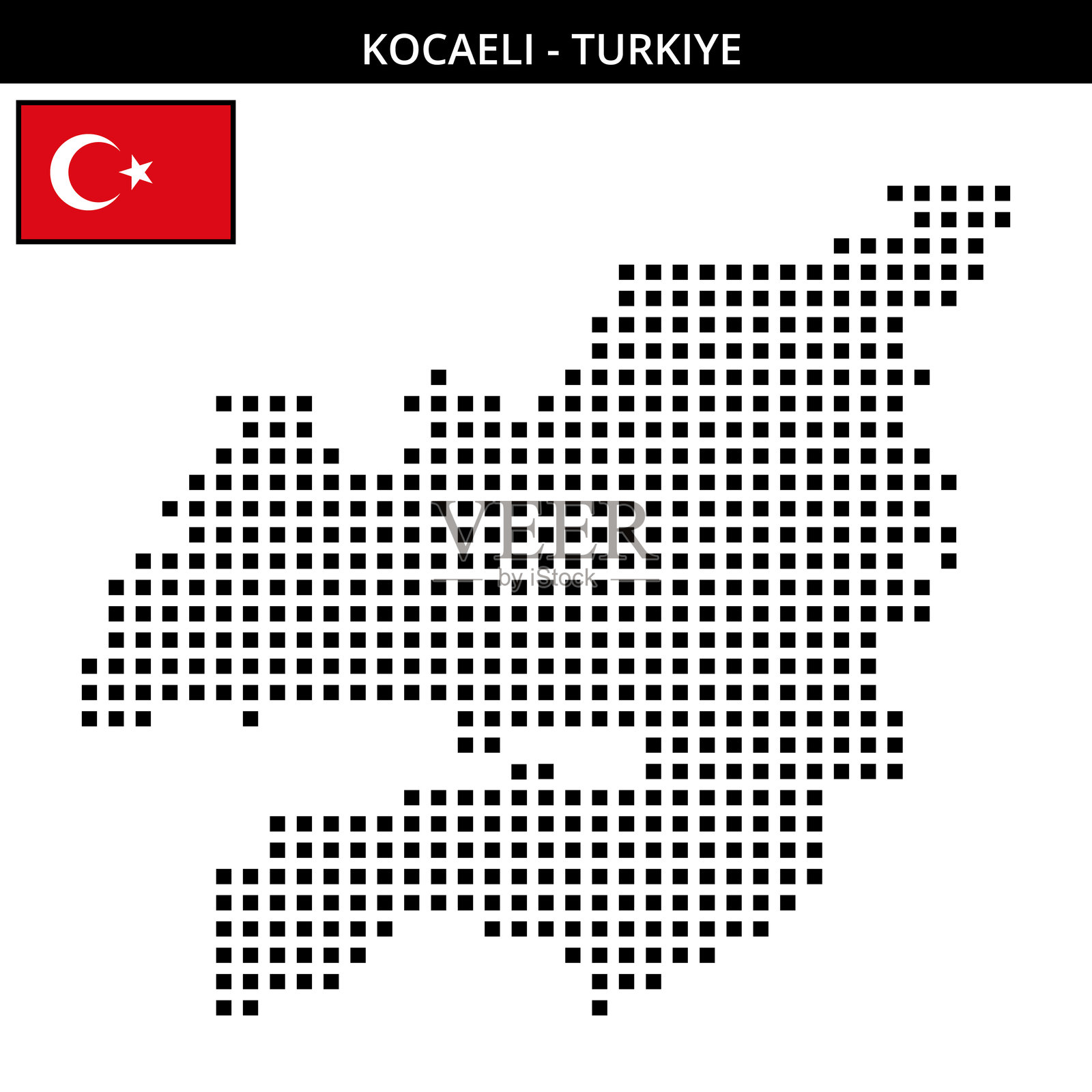 土耳其科贾埃利的大方格点状地图插画图片素材