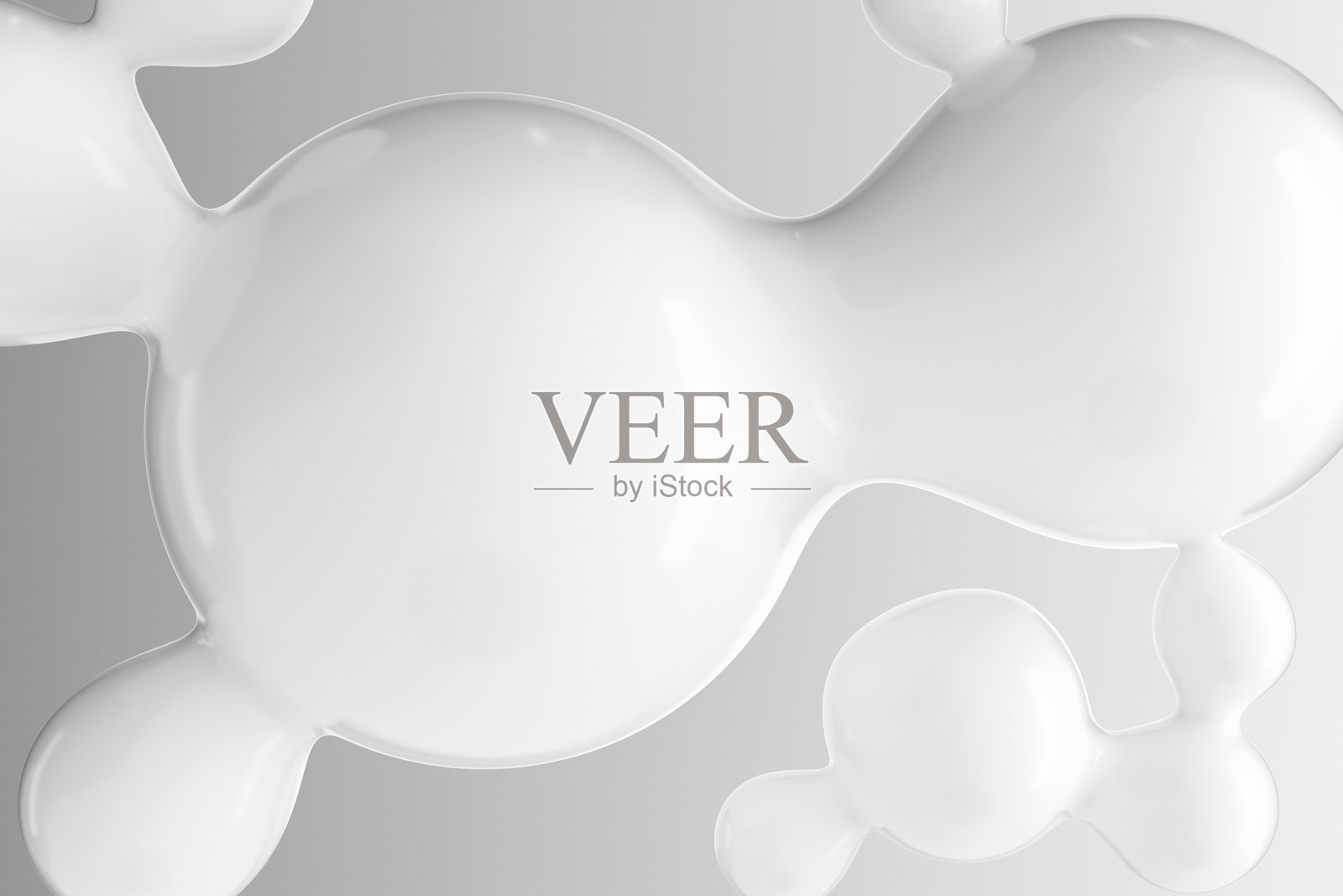 光滑白色分子的3D插图，背景为浅色。抽象的医学、护肤成分或科学创新概念。干净、现代且简约的设计。照片摄影图片