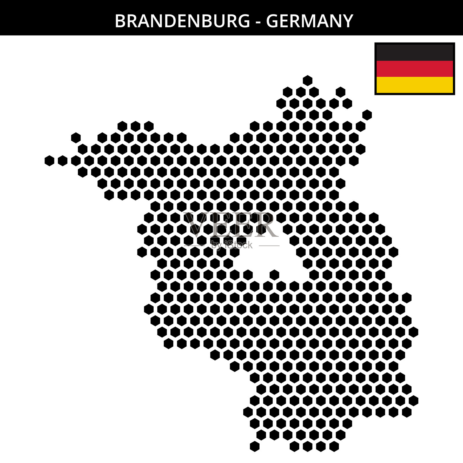 德国布兰登堡的大六边形点状地图插画图片素材