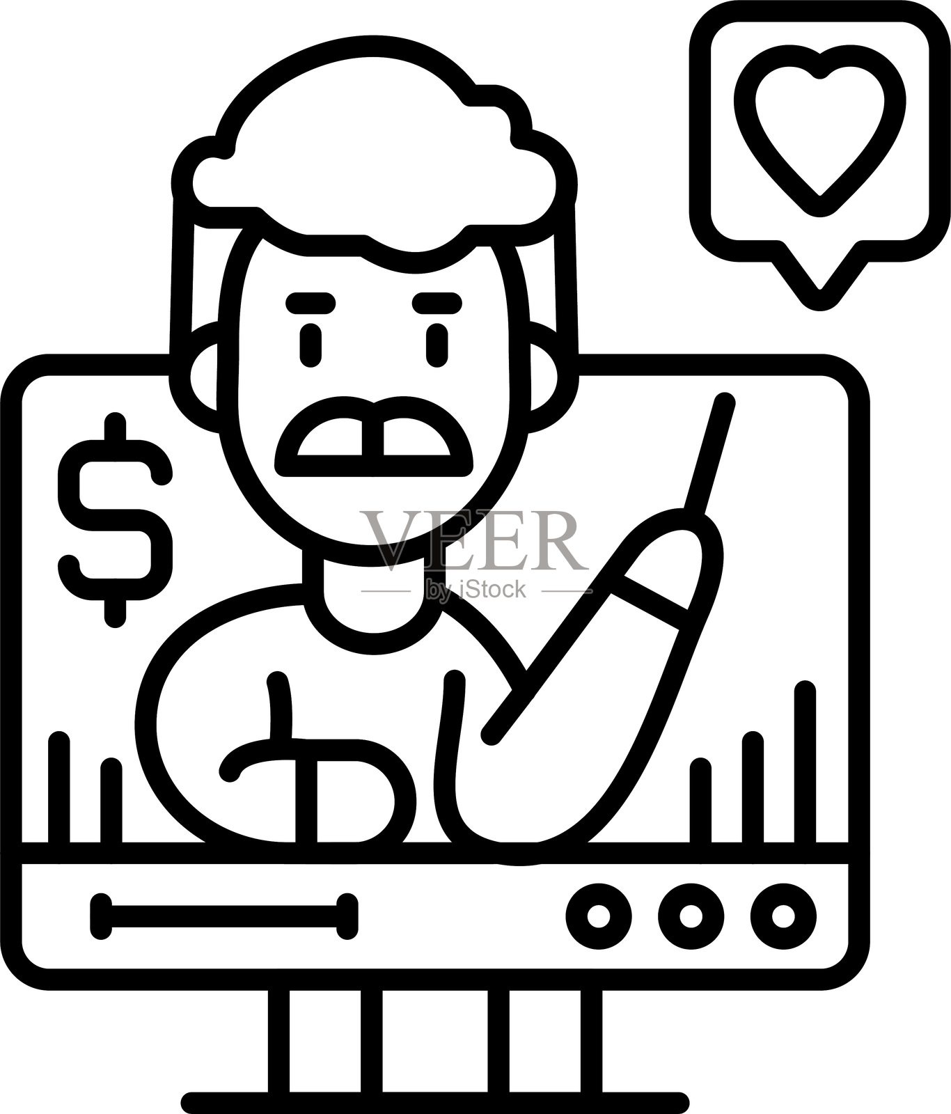 辅导员图标矢量元素插画图片素材