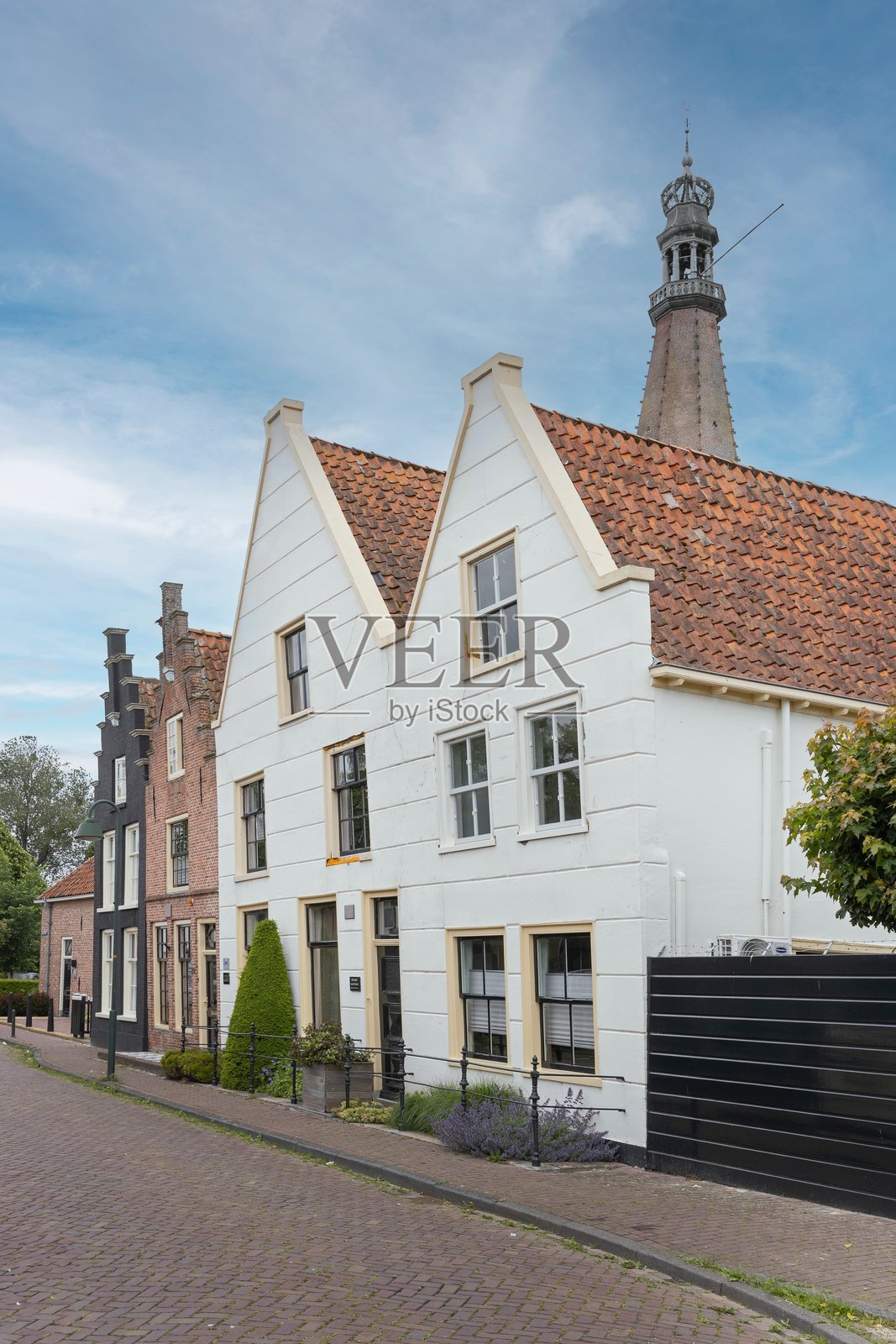 荷兰梅登布里克的历史老城。历史建筑，照片摄影图片