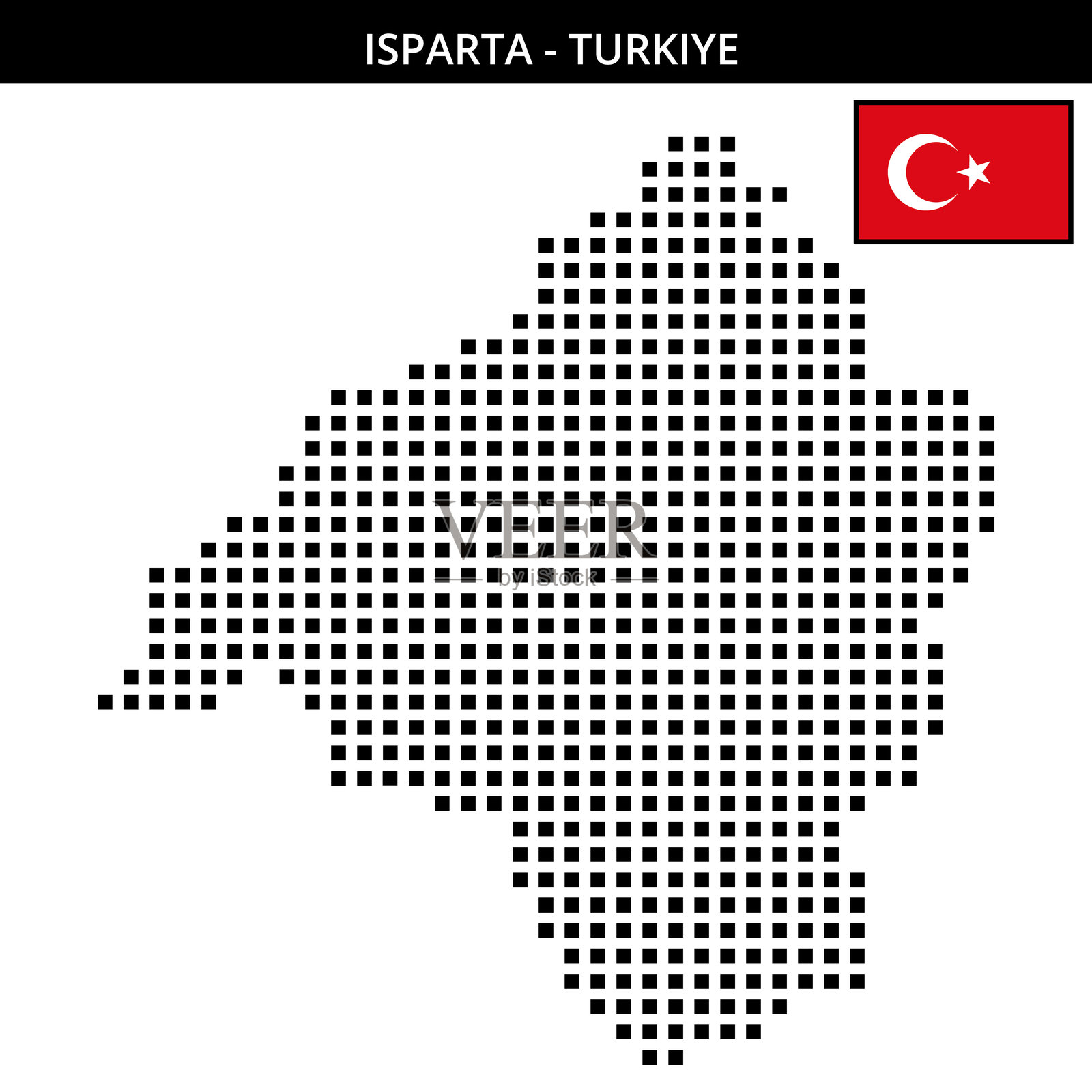 土耳其伊斯帕尔塔的大方格点状地图插画图片素材