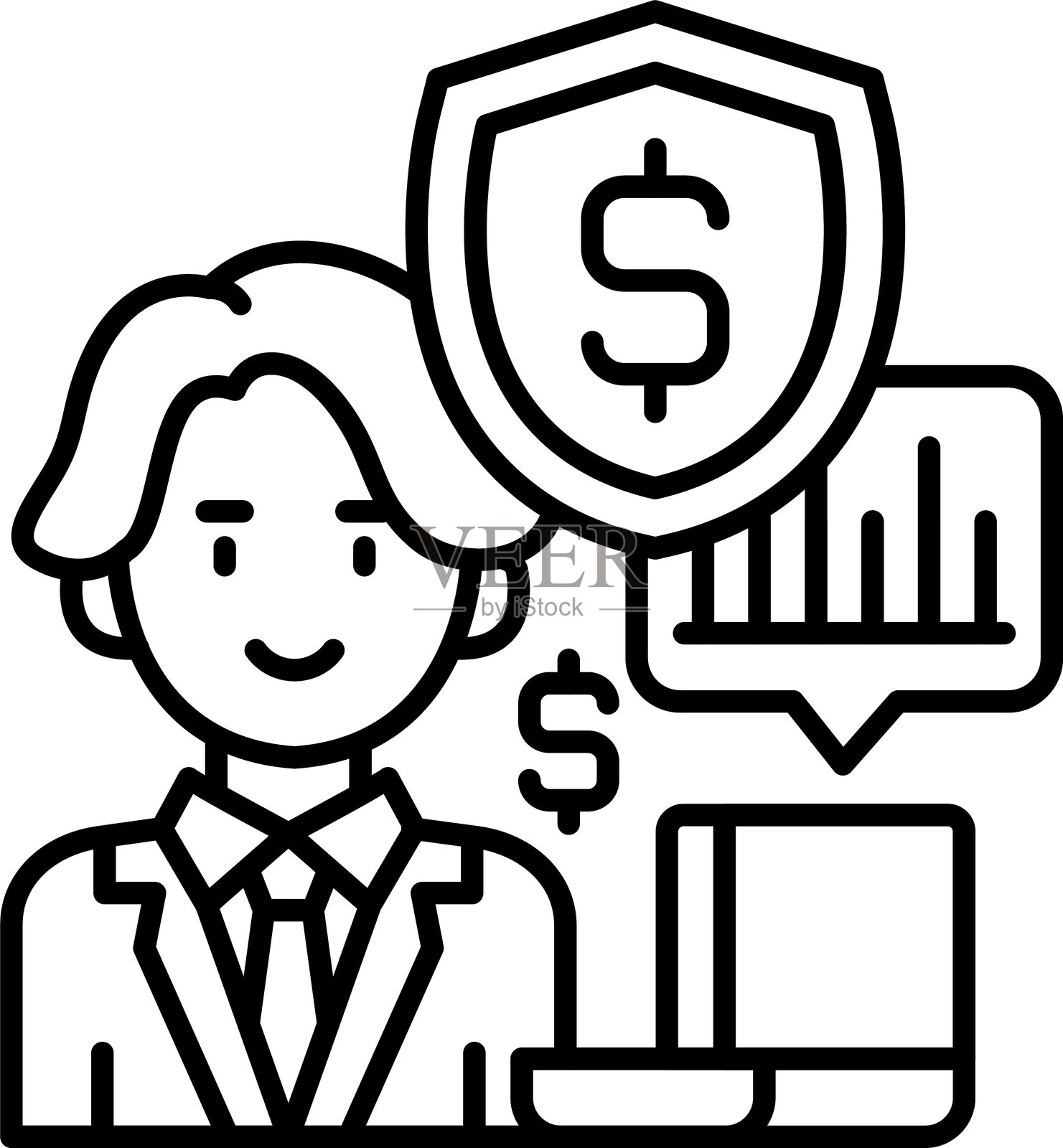 安全市场图标矢量元素插画图片素材