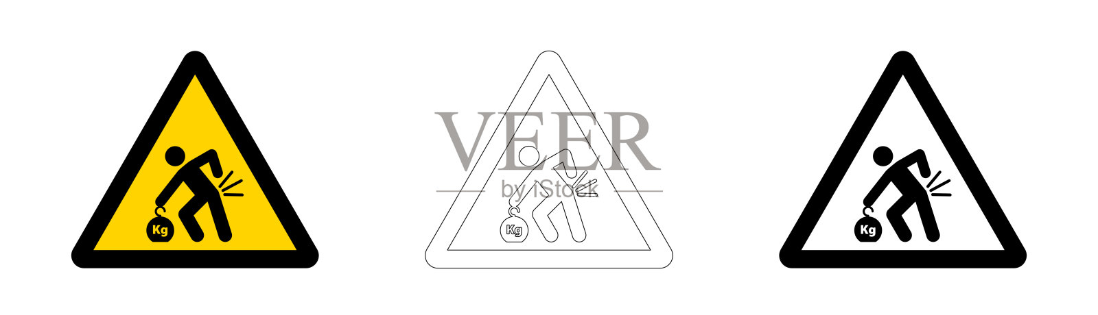 警告：提举时有背部受伤的风险（矢量格式）插画图片素材