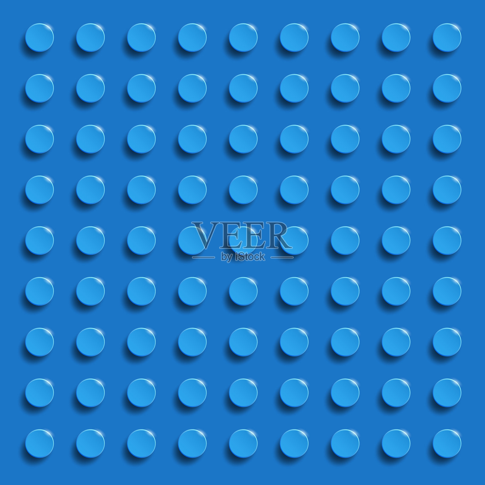 完美的矢量背景，特写塑料光泽建筑块。蓝色塑料建筑板。插画图片素材