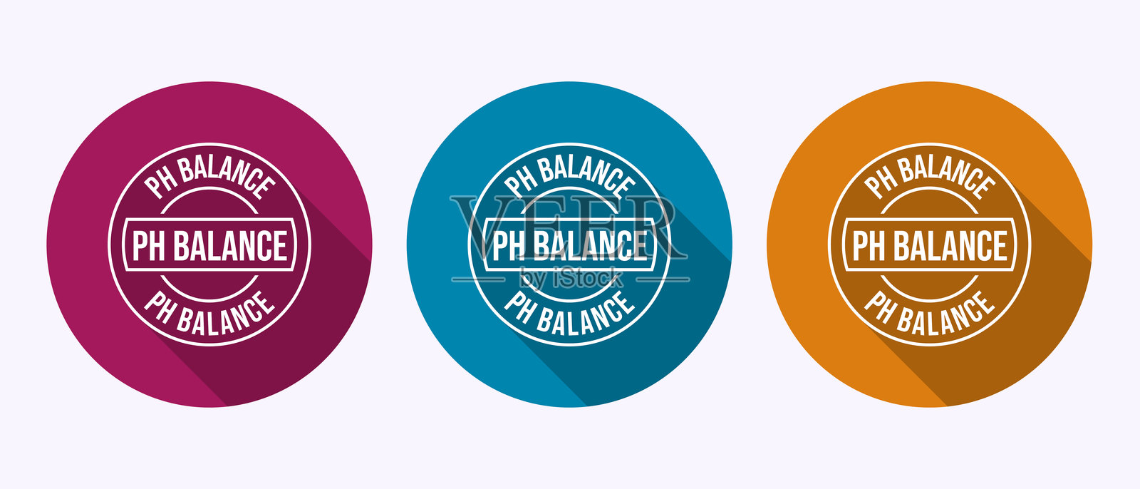 PH平衡图标设计插图。中性PH平衡图标标志，阴影按钮设计中的无酸性概念。插画图片素材