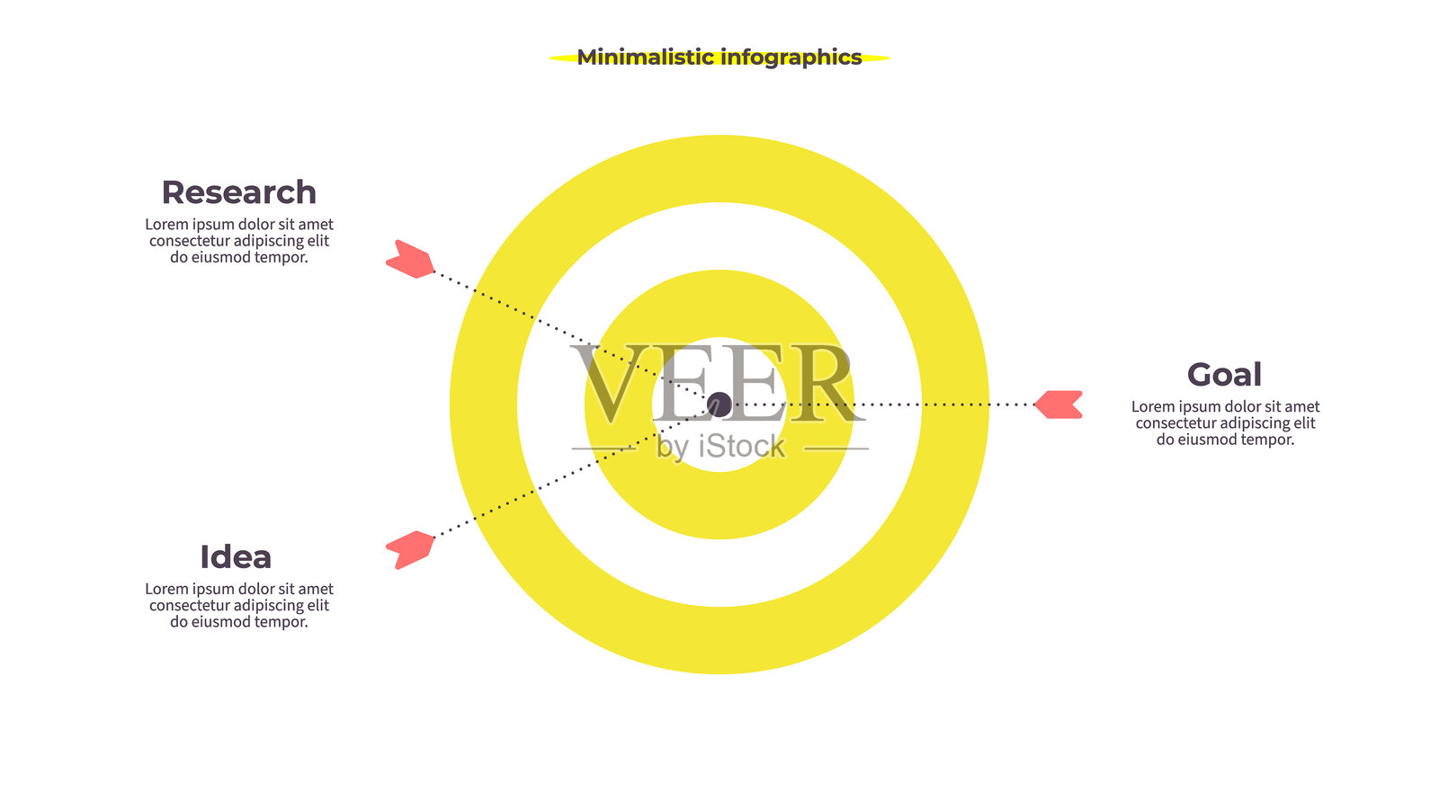 商业信息图表。包含3个步骤、选项和圆形的目标图表。矢量模板。插画图片素材