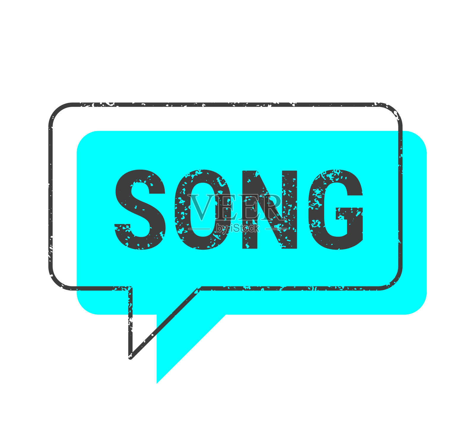 蓝色磨损的对话气泡在空白背景上插画图片素材