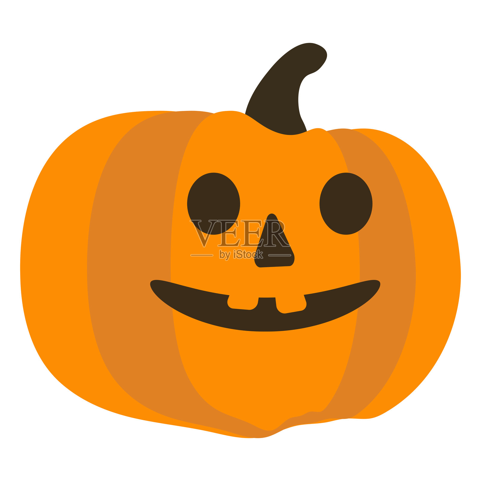 搞笑的傻瓜南瓜角色，带着滑稽的表情。插画图片素材