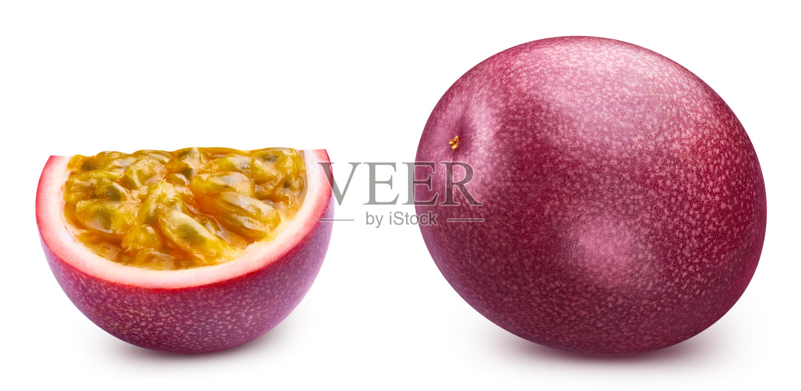 百香果孤立在白色背景上照片摄影图片