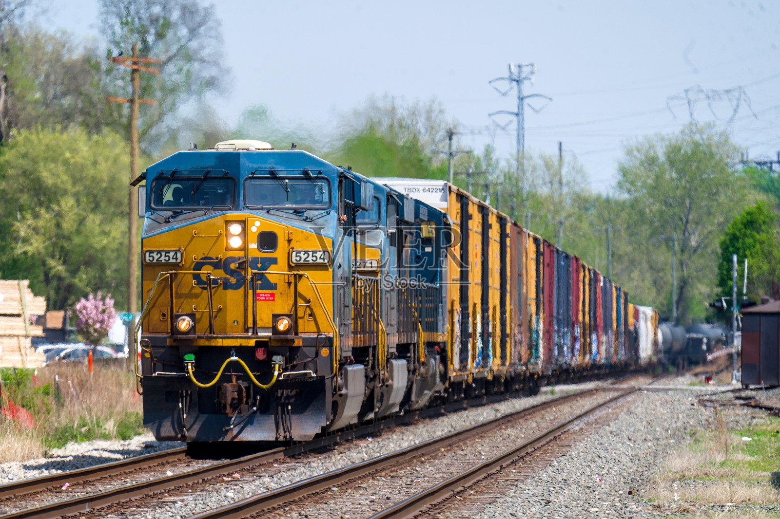 桥港的CSX火车照片摄影图片