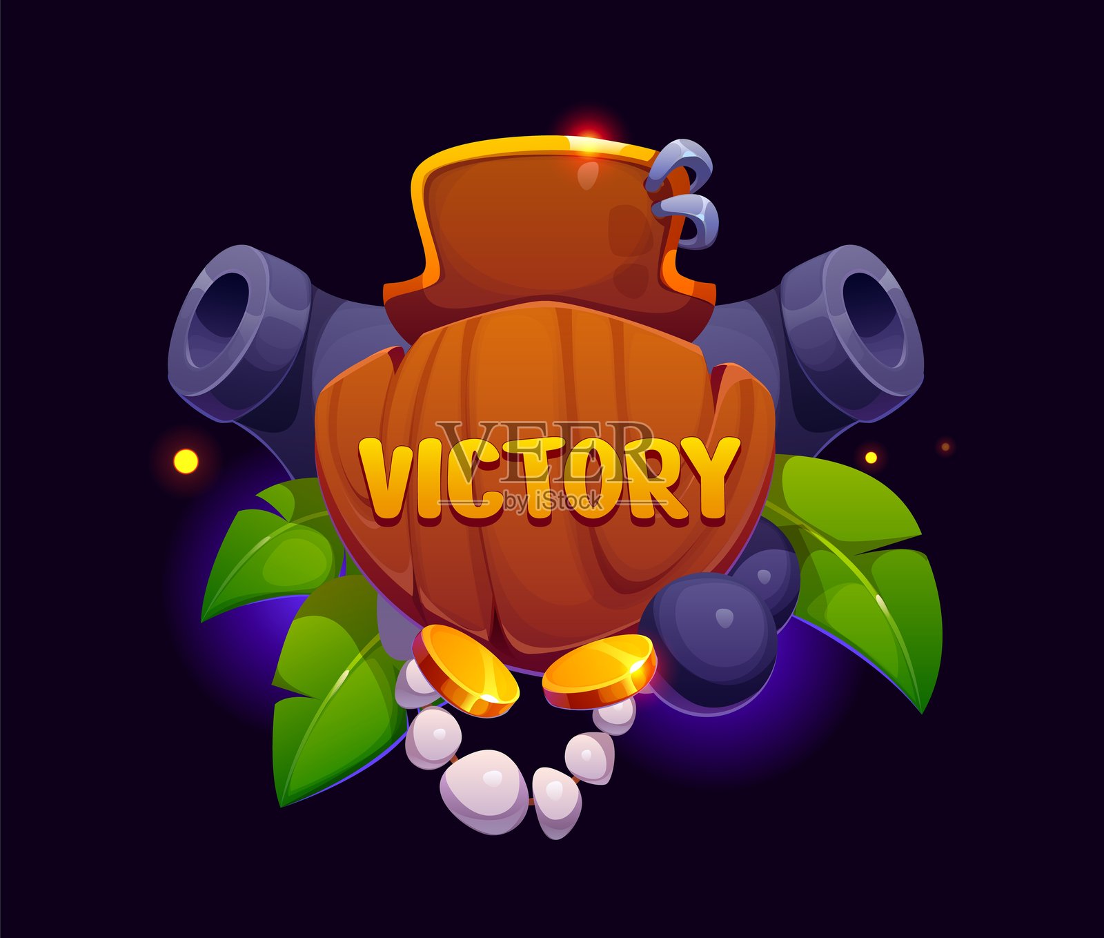 海盗游戏胜利奖项图标和用户界面资产徽章插画图片素材