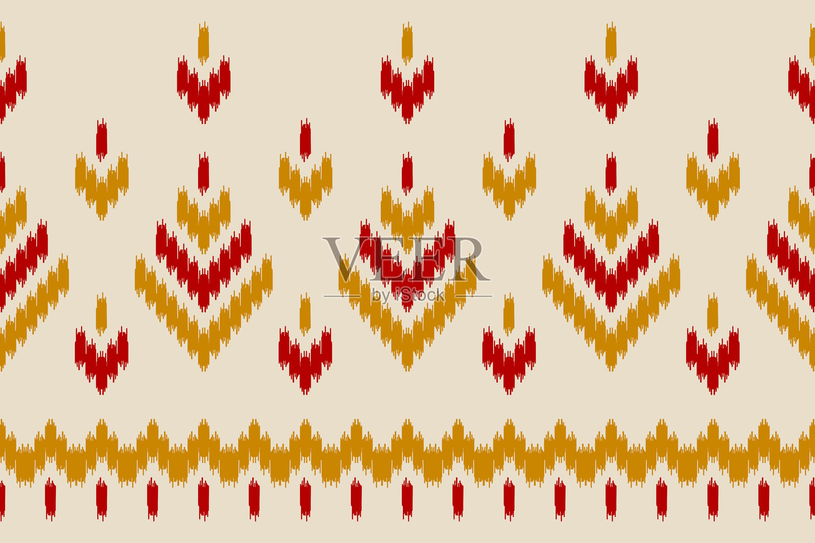 边境民族伊卡特图案艺术，民间刺绣和墨西哥风格，阿兹特克几何装饰印刷。插画图片素材