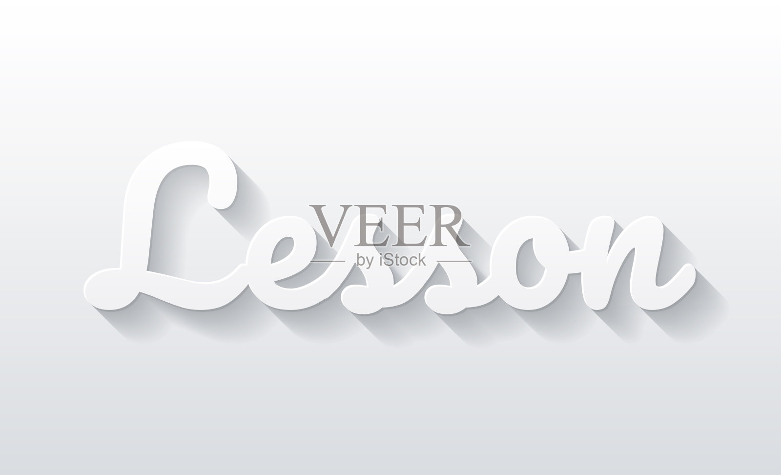 课程 - 纸切效果的扁平设计在空白背景上插画图片素材