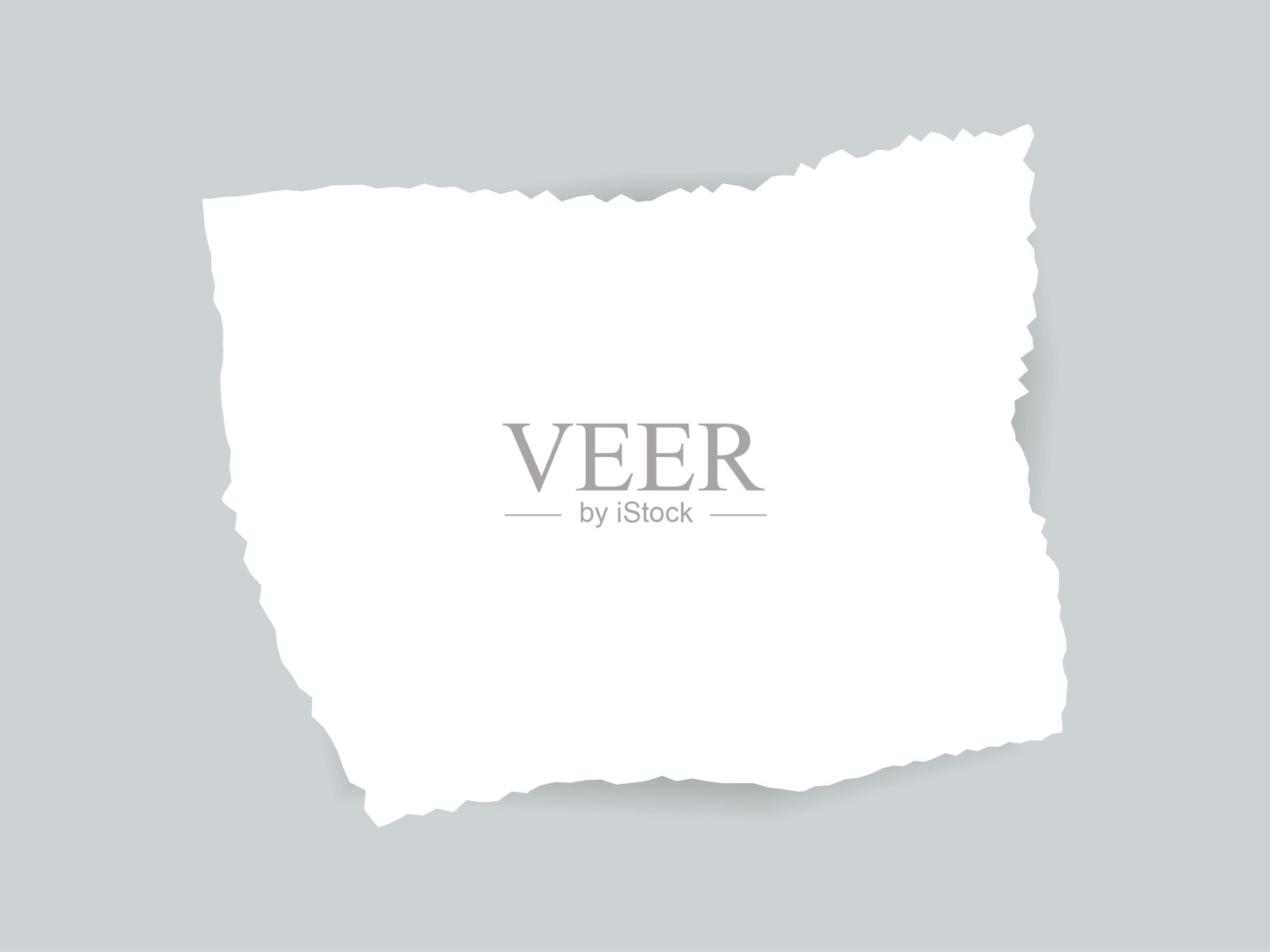 灰色背景上的撕裂白纸。非常适合叠加、拼贴或传达信息。脆弱、短暂或创造的象征。多功能且适应性强的设计元素。插画图片素材