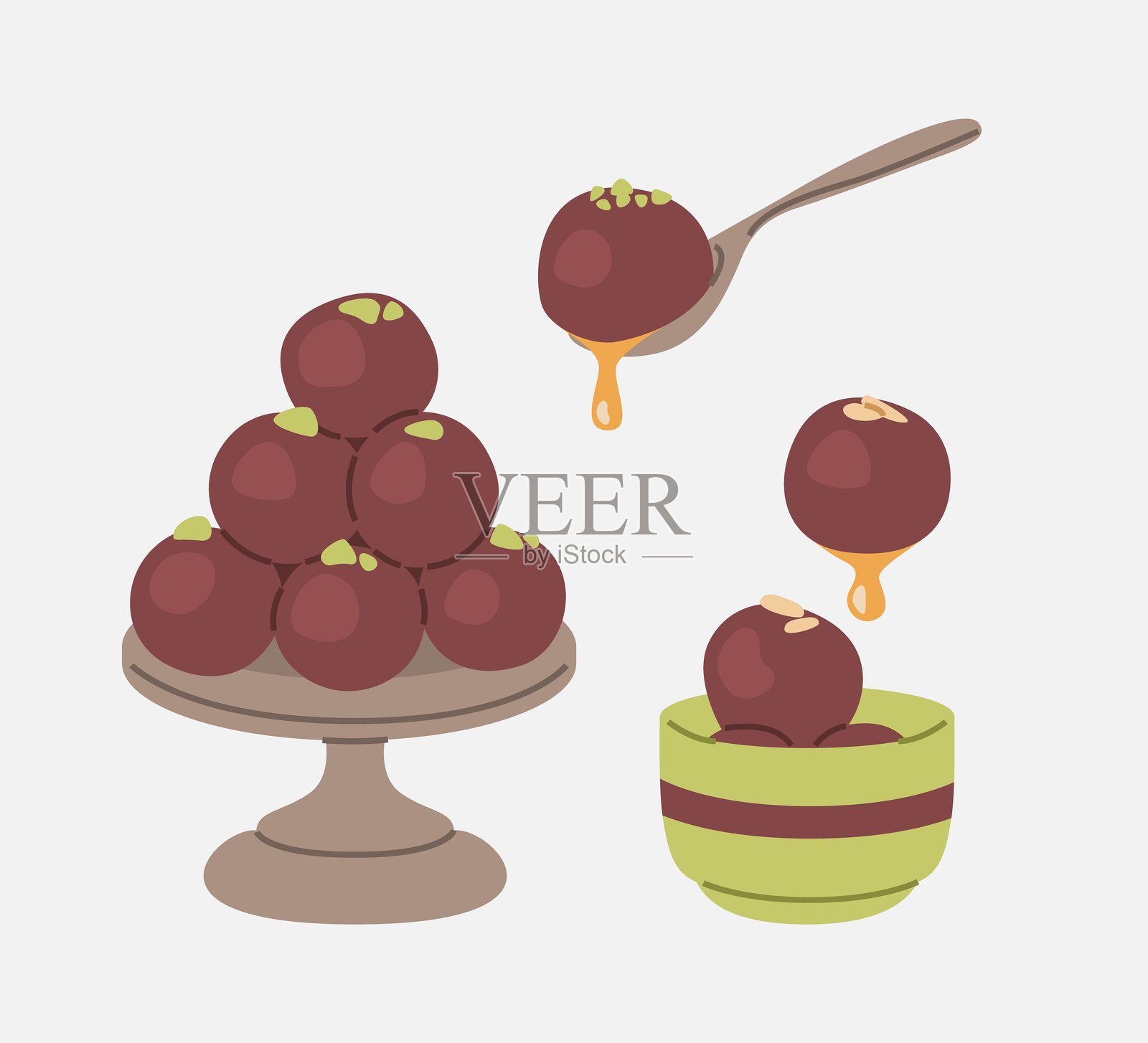 印度甜点古拉布贾蒙插图插画图片素材