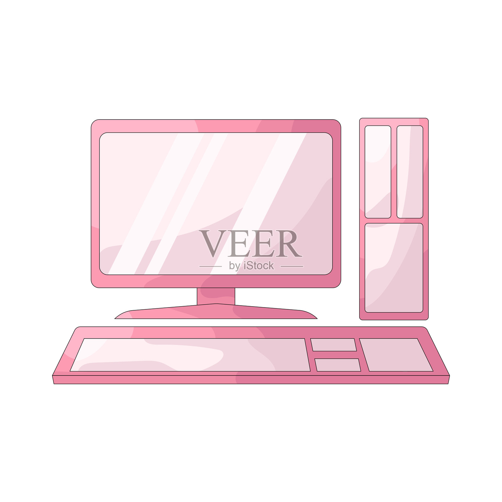 游戏电脑插画图片素材