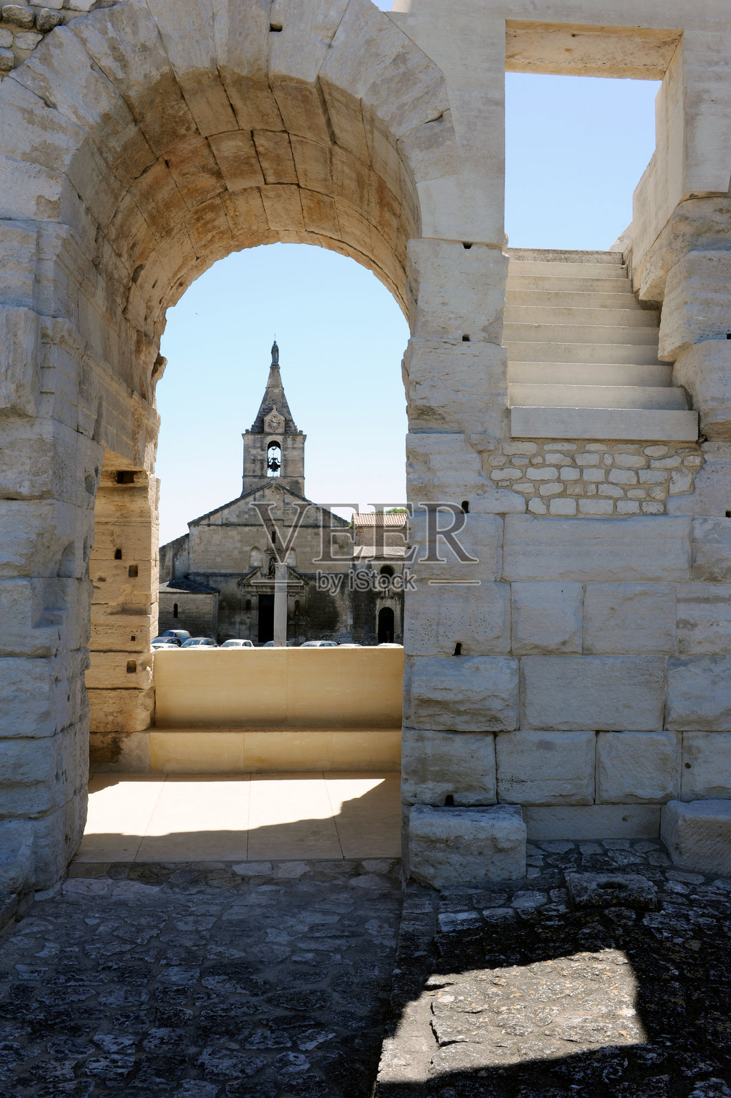 法国阿尔勒的圆形剧场细节照片摄影图片