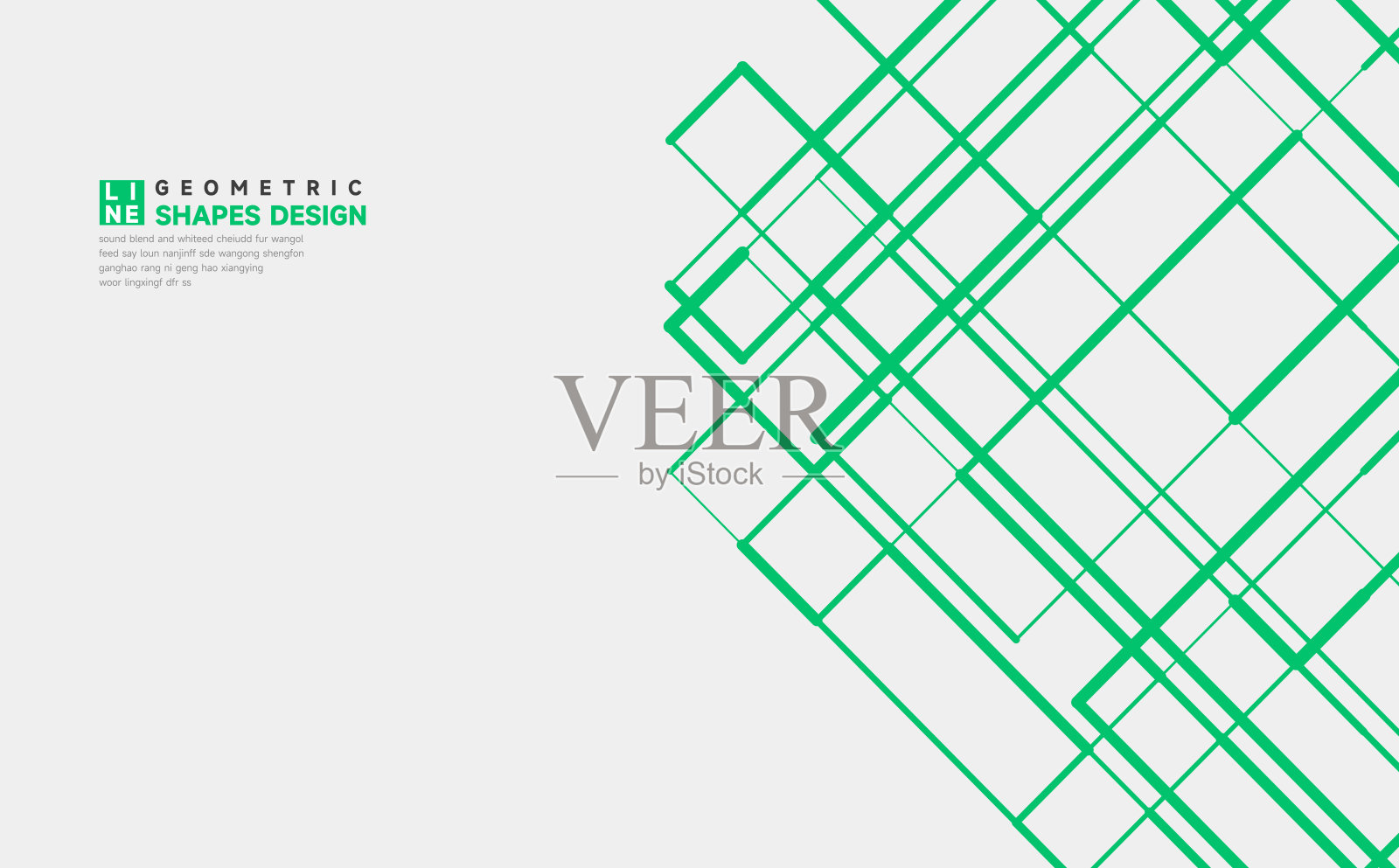 抽象绿色几何检查线条图案横幅背景插画图片素材